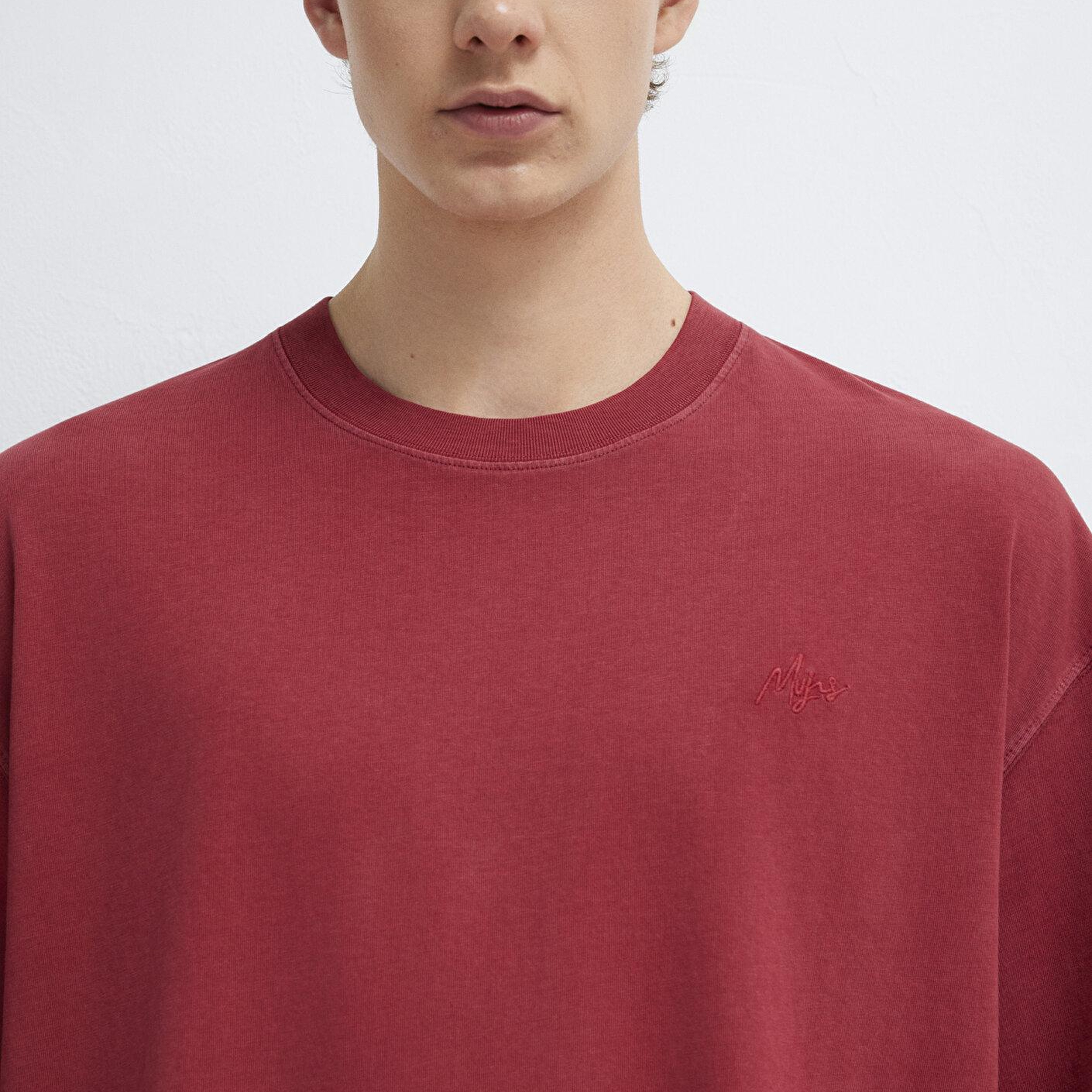 Mavi Kırmızı Tişört Oversize / Geniş Kesim 0613617-70424