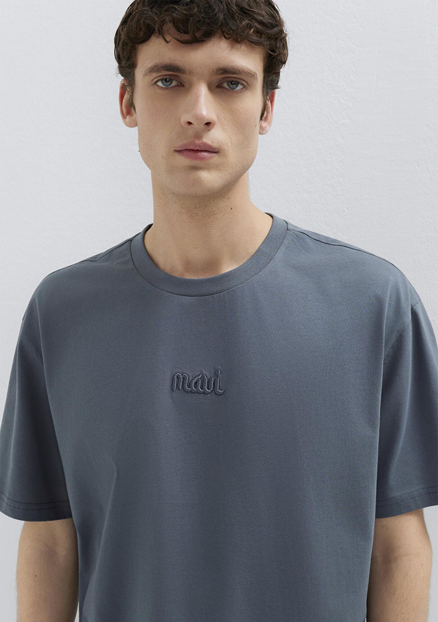 Mavi Mavi Baskılı Lacivert Tişört Loose Fit / Bol Rahat Kesim 0610100-80776