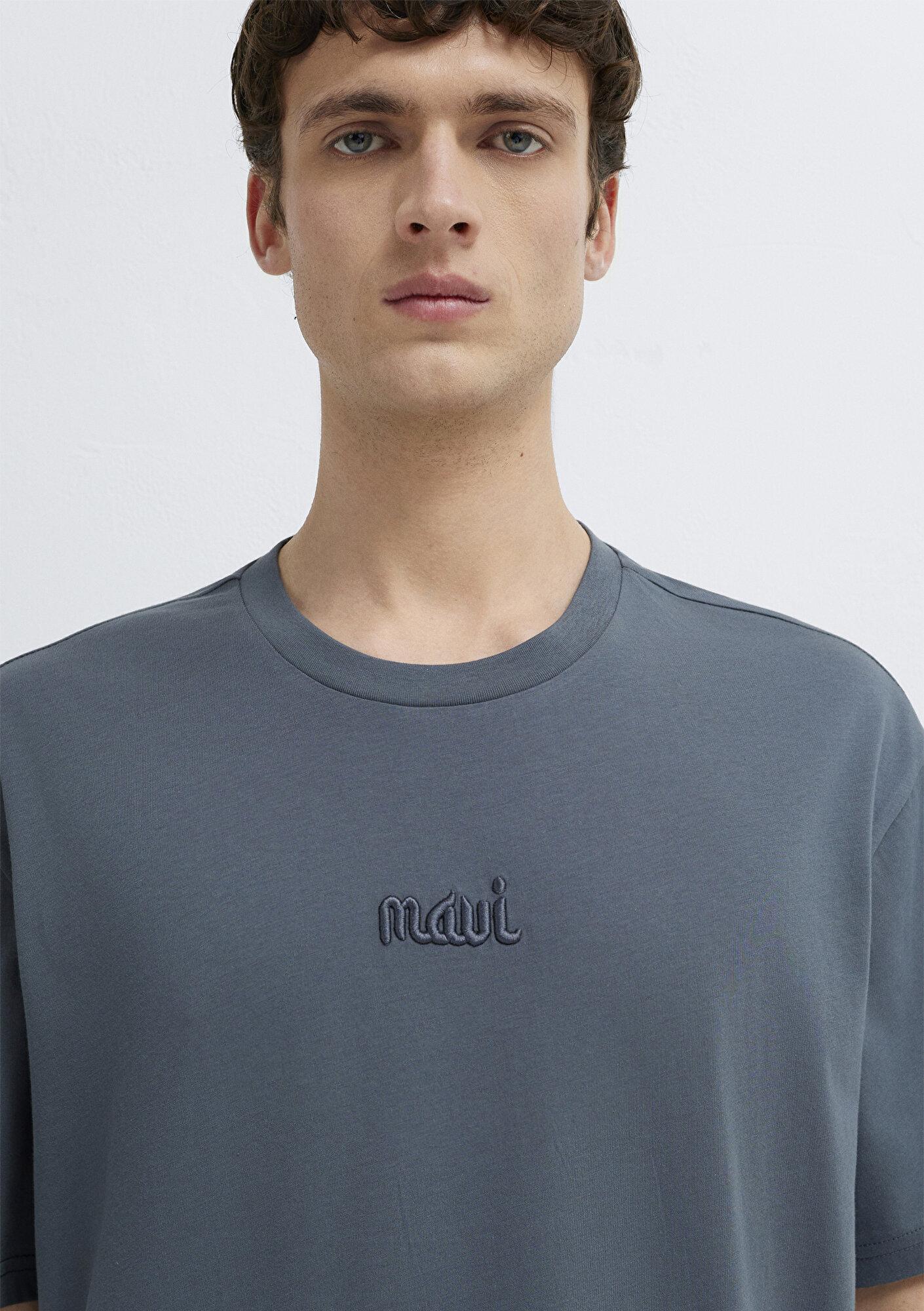 Mavi Mavi Baskılı Lacivert Tişört Loose Fit / Bol Rahat Kesim 0610100-80776