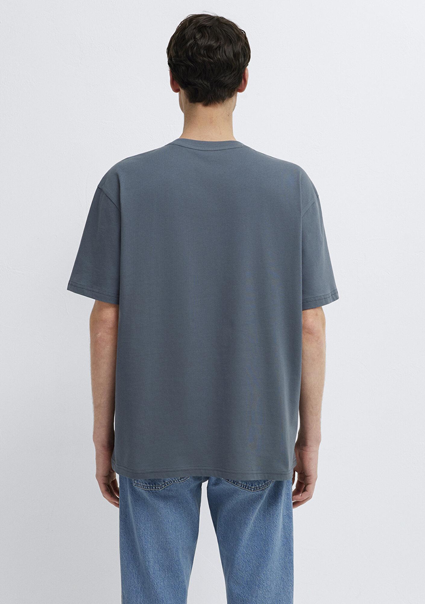 Mavi Mavi Baskılı Lacivert Tişört Loose Fit / Bol Rahat Kesim 0610100-80776