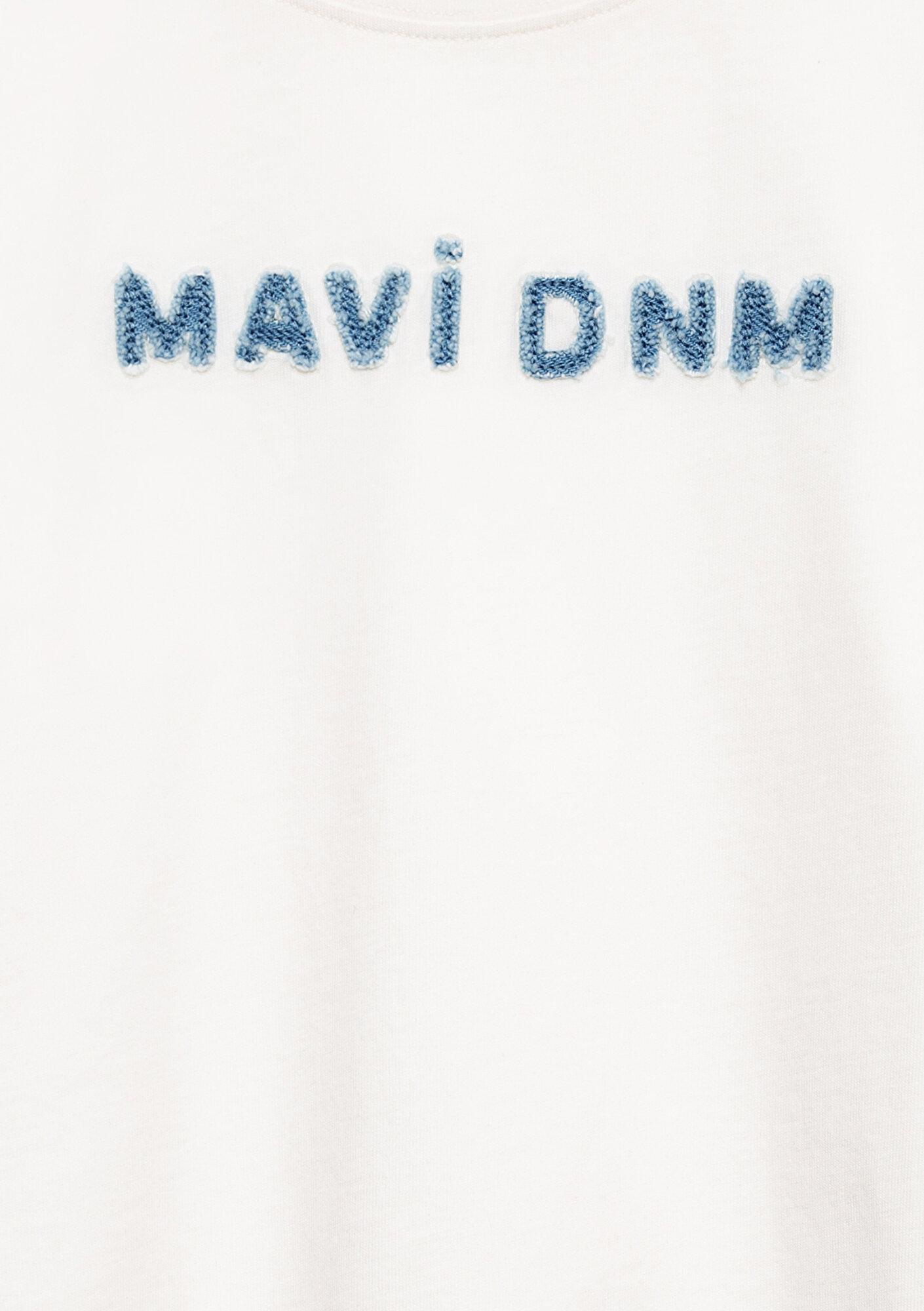 Mavi Mavi Dnm Baskılı Ekru Tişört Loose Fit / Bol Rahat Kesim 6610506-70057