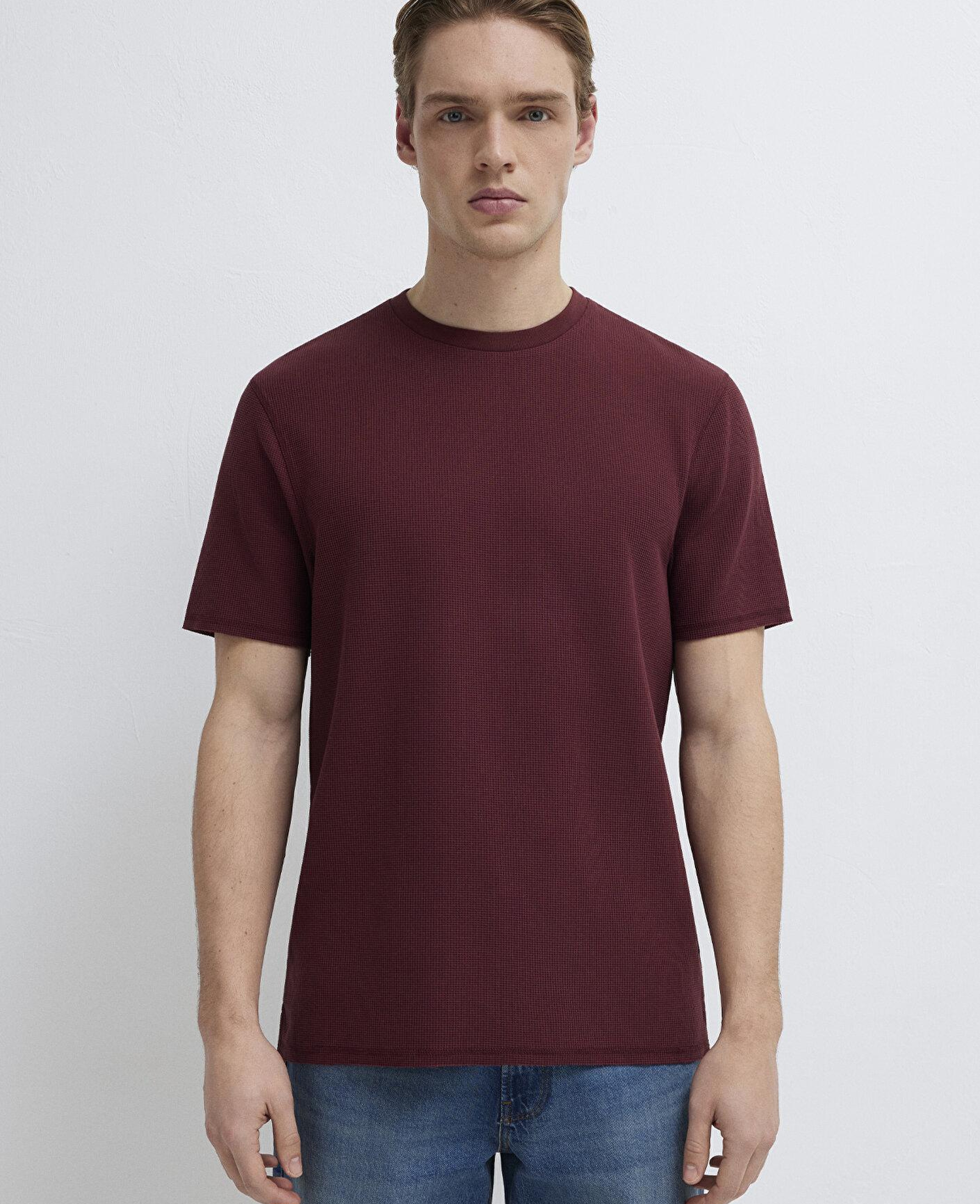 Mavi Dokulu Bordo Basic Tişört Regular Fit / Normal Kesim 0610277-70426