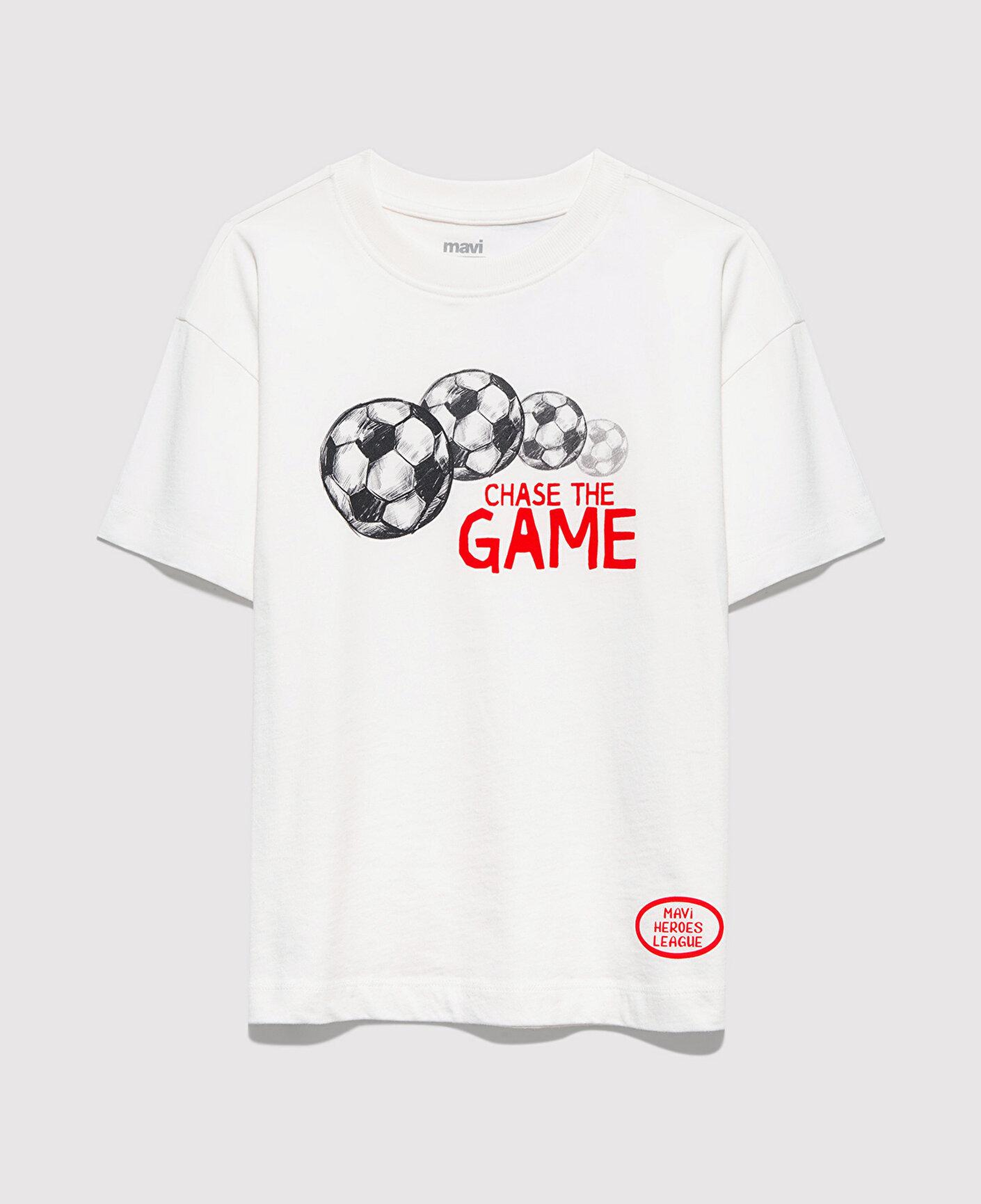 Mavi Chase The Game Baskılı Ekru Tişört Loose Fit / Bol Rahat Kesim 6610480-70057