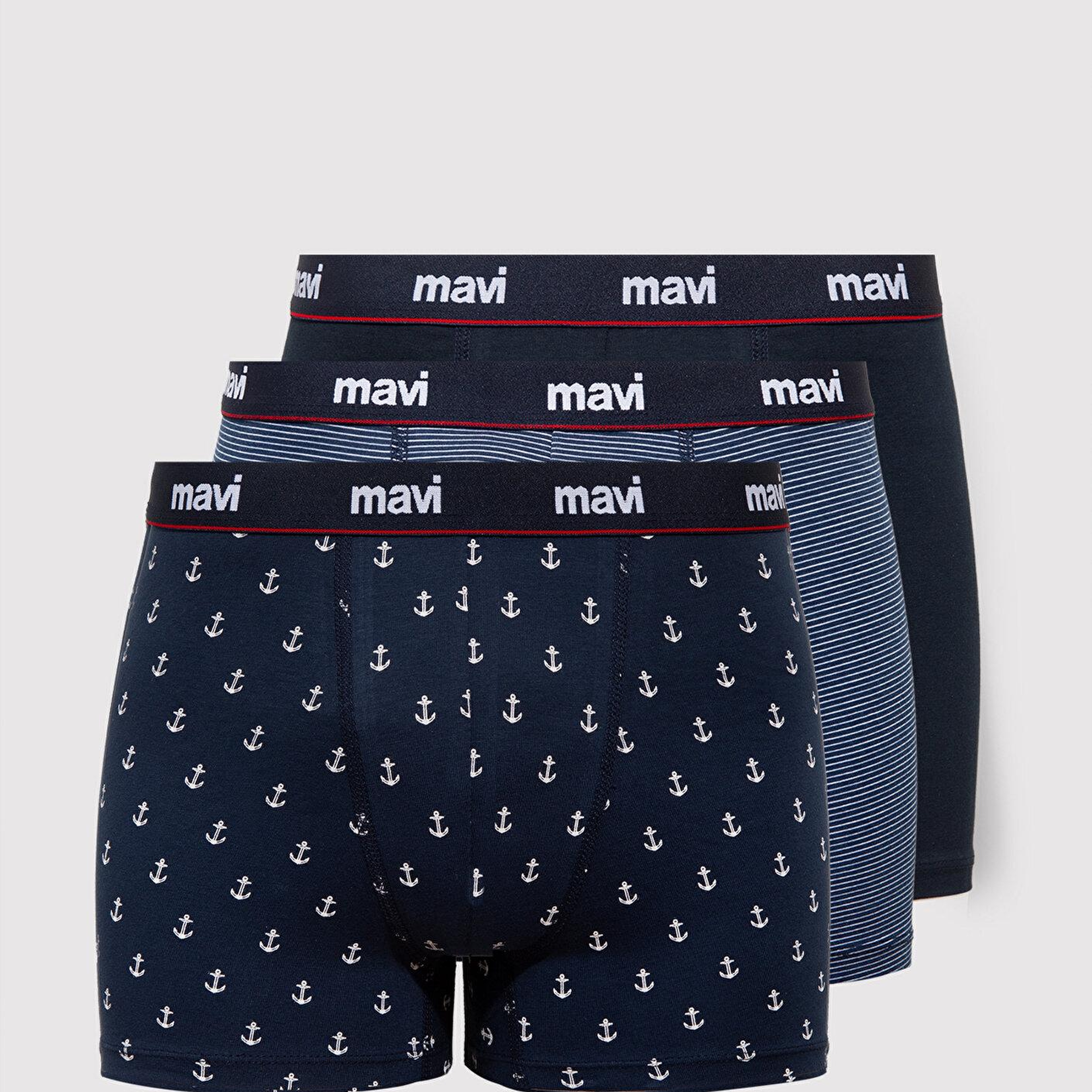 Mavi 3lü Baskılı Lacivert Boxer 0912348-30717