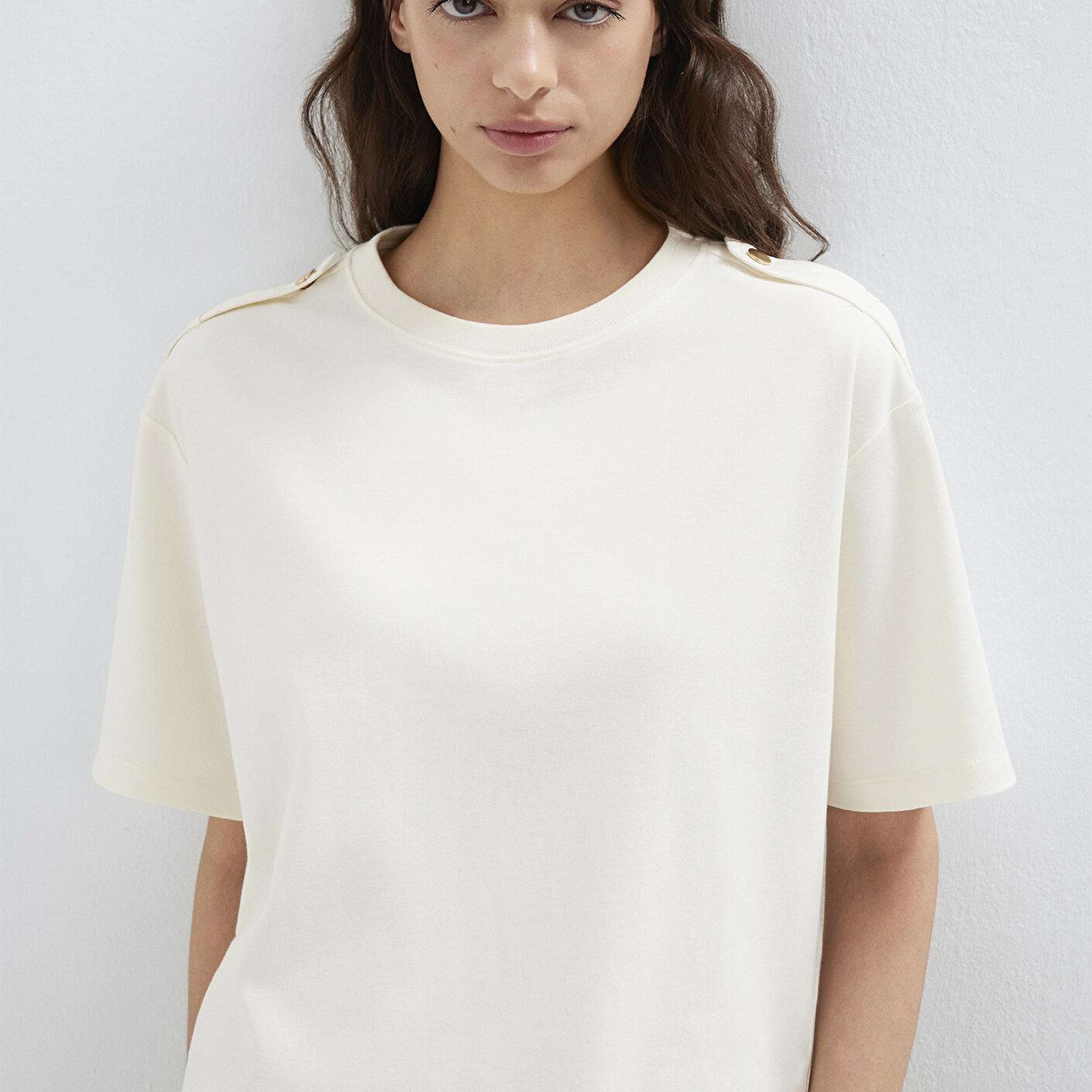 Mavi Ekru Tişört Loose Fit / Bol Rahat Kesim 1614061-80194