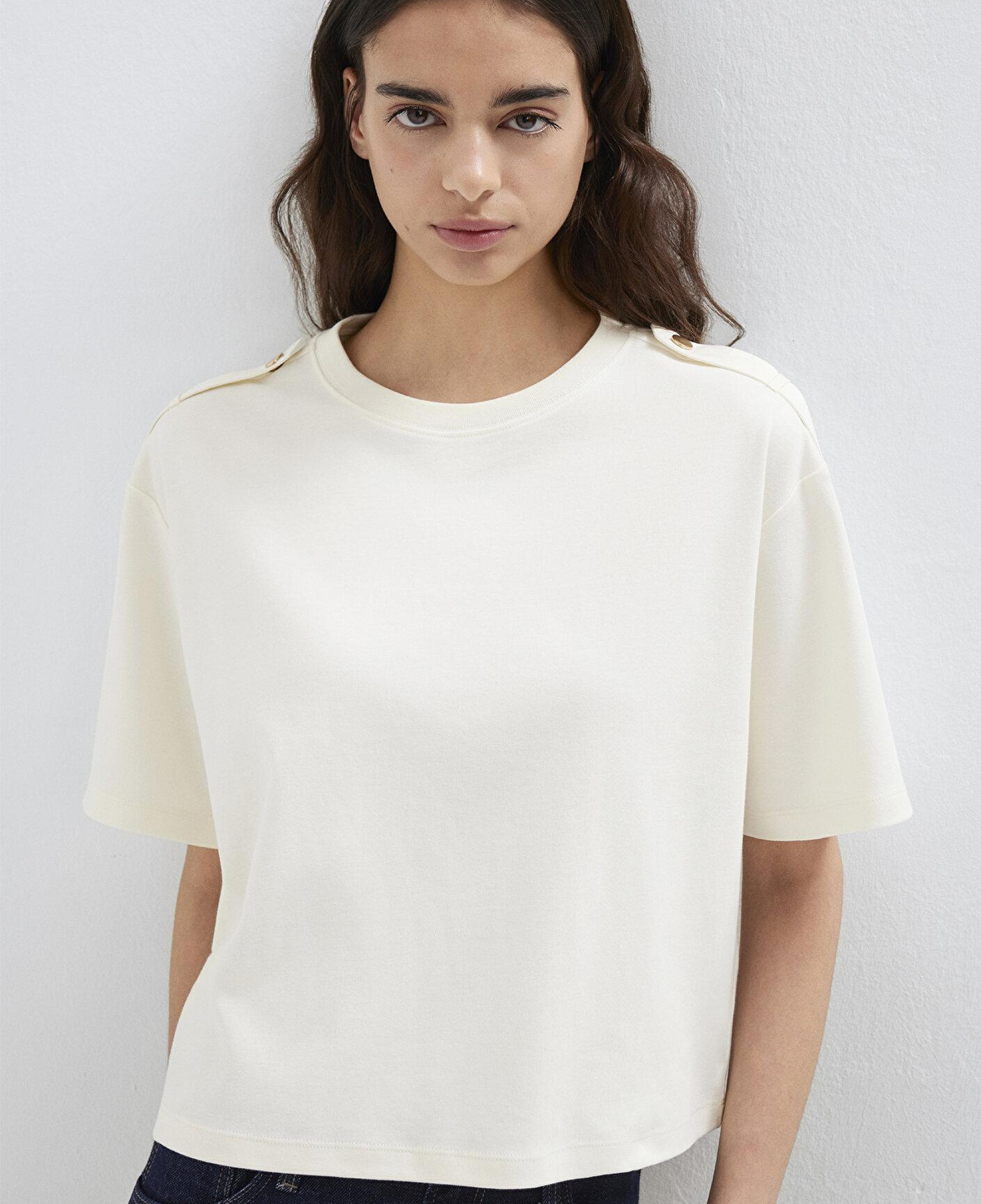 Mavi Ekru Tişört Loose Fit / Bol Rahat Kesim 1614061-80194