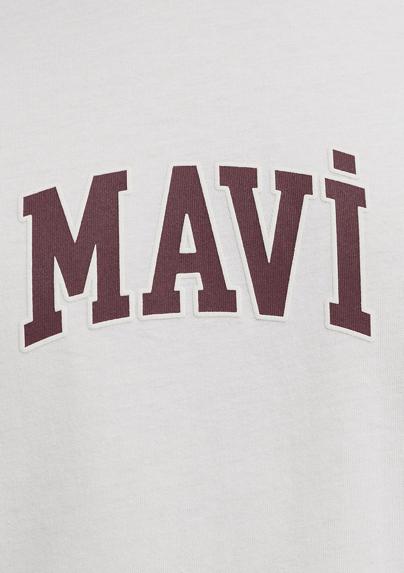 Mavi Mavi Logo Baskılı Ekru Tişört Oversize / Geniş Kesim 0613578-70057