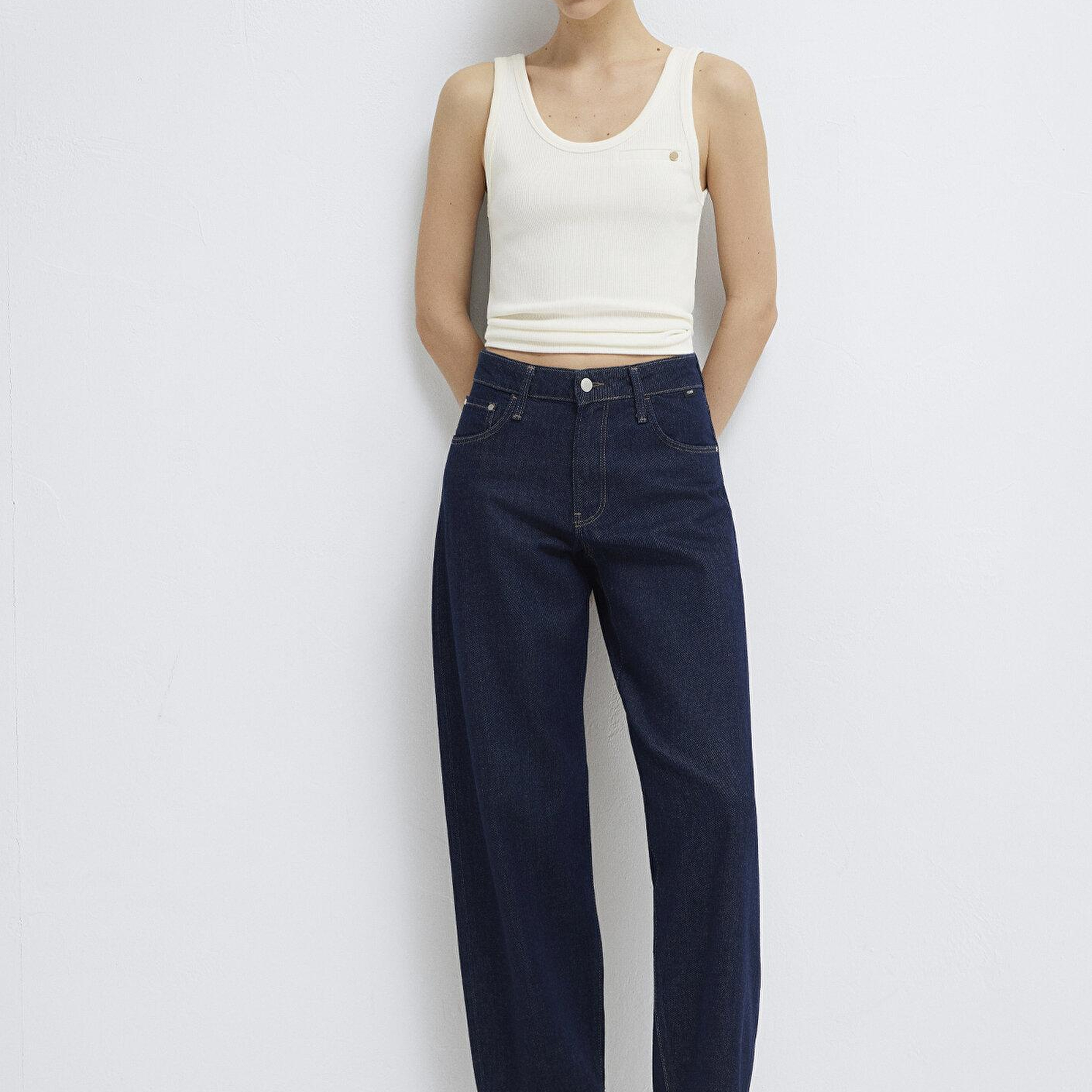 Mavi Ekru Atlet Fitted / Vücuda Oturan Kesim 1614226-80194