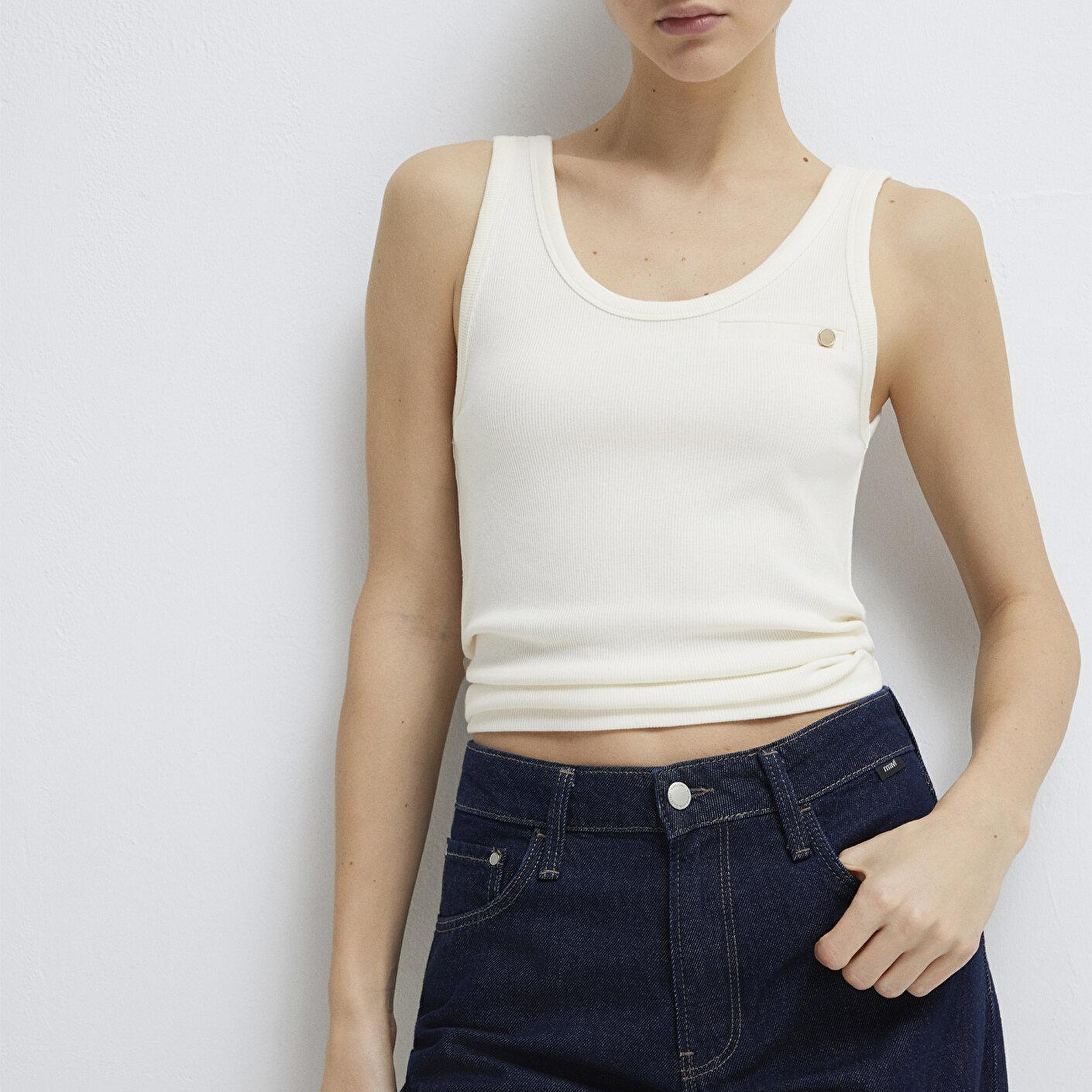 Mavi Ekru Atlet Fitted / Vücuda Oturan Kesim 1614226-80194