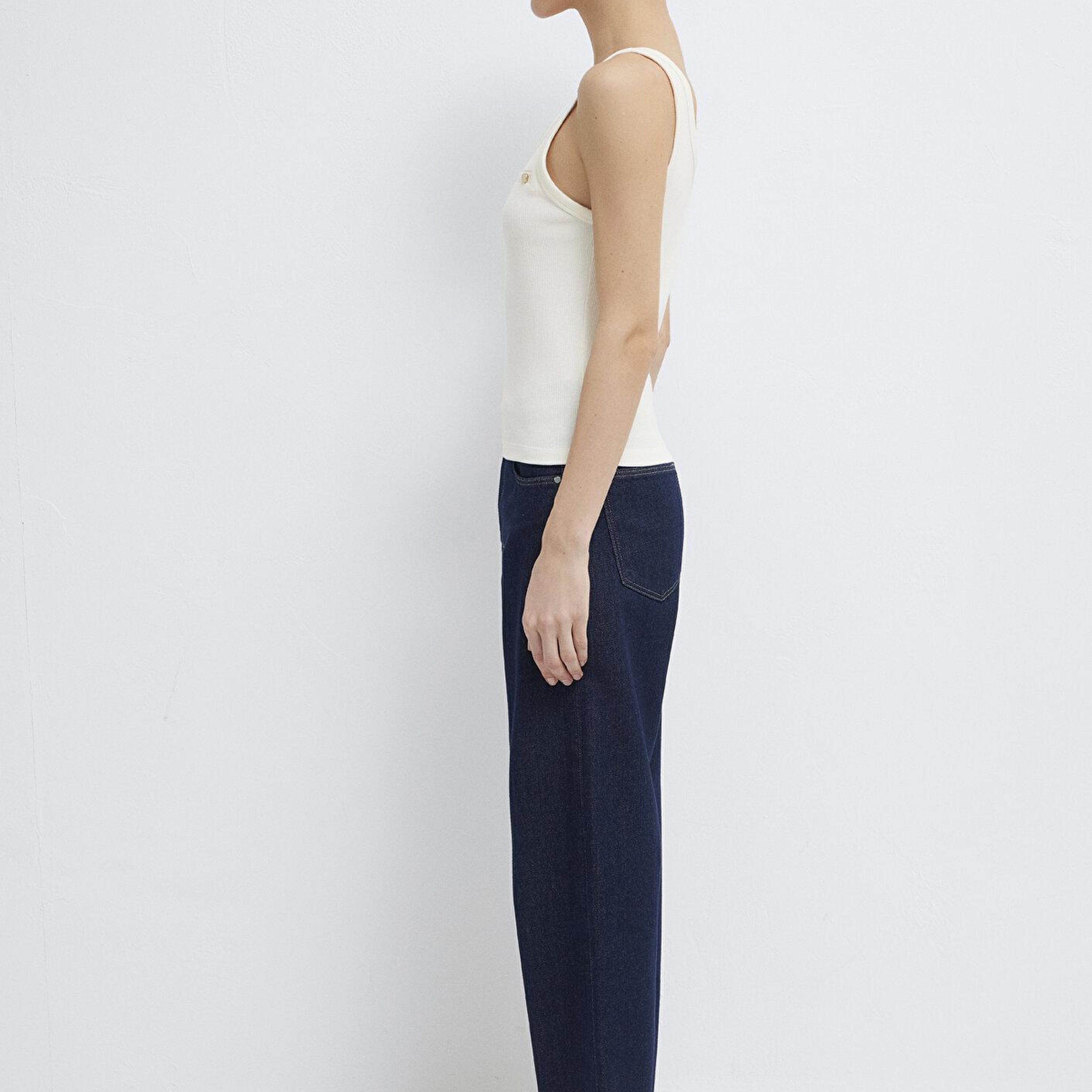 Mavi Ekru Atlet Fitted / Vücuda Oturan Kesim 1614226-80194