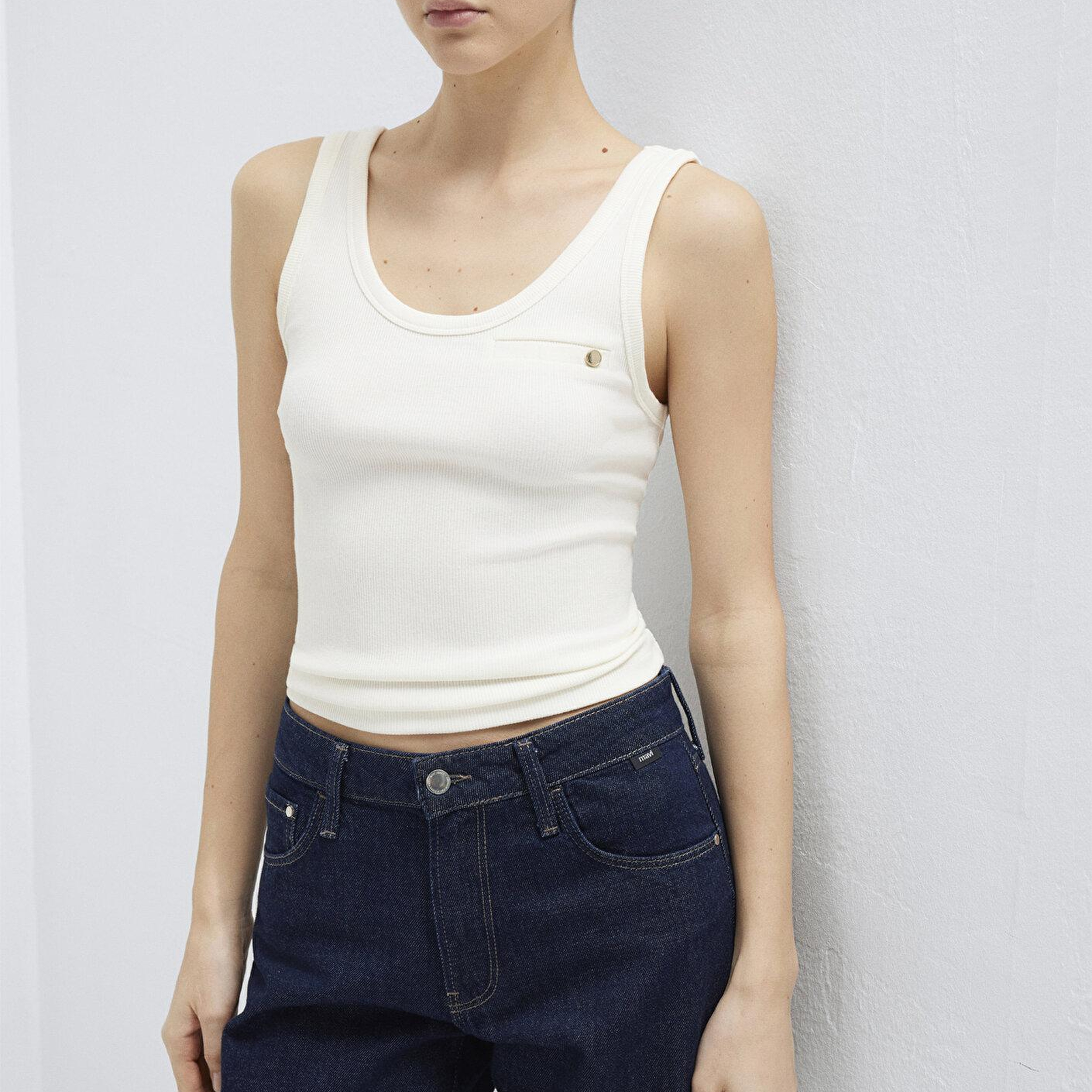 Mavi Ekru Atlet Fitted / Vücuda Oturan Kesim 1614226-80194