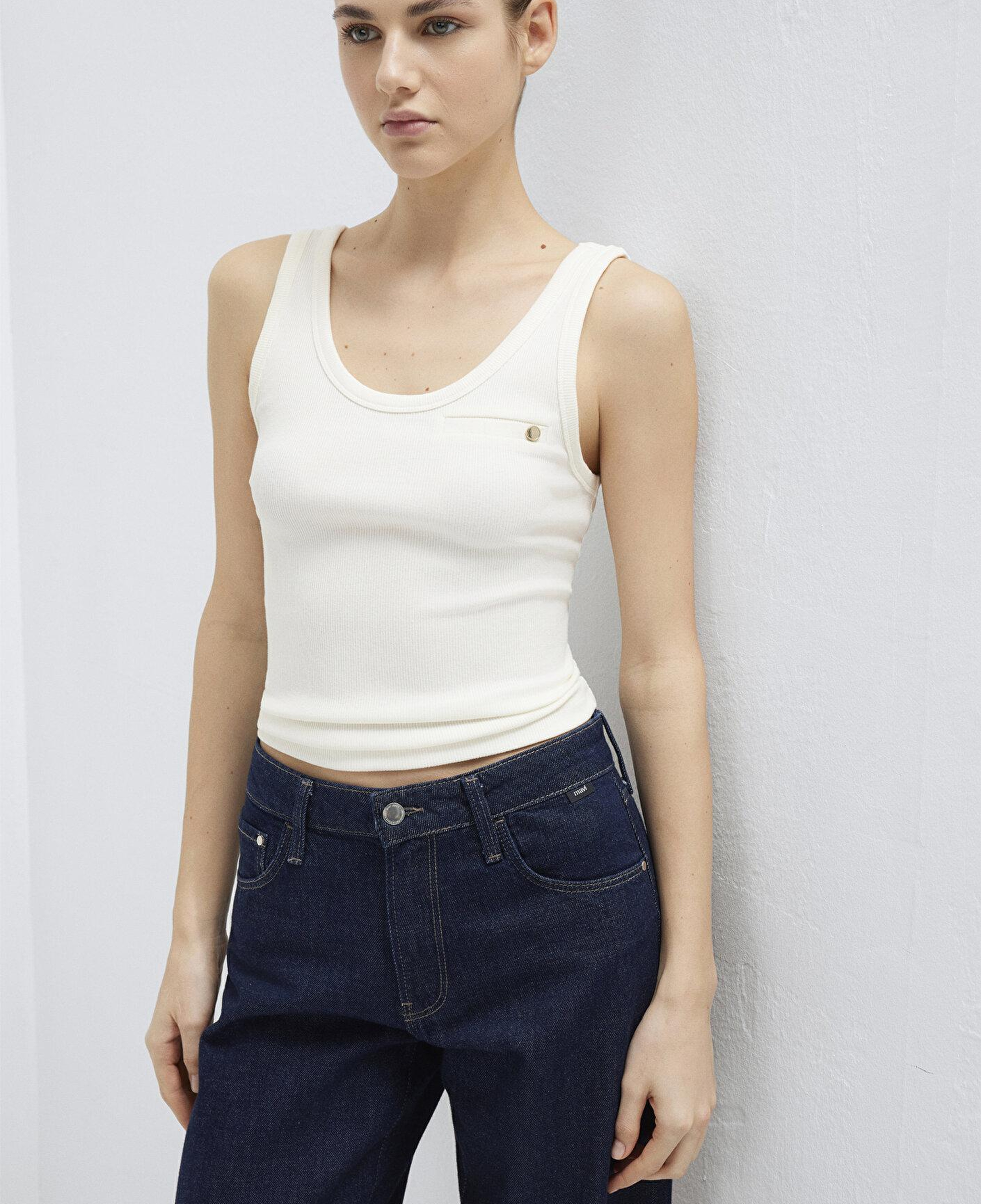 Mavi Ekru Atlet Fitted / Vücuda Oturan Kesim 1614226-80194