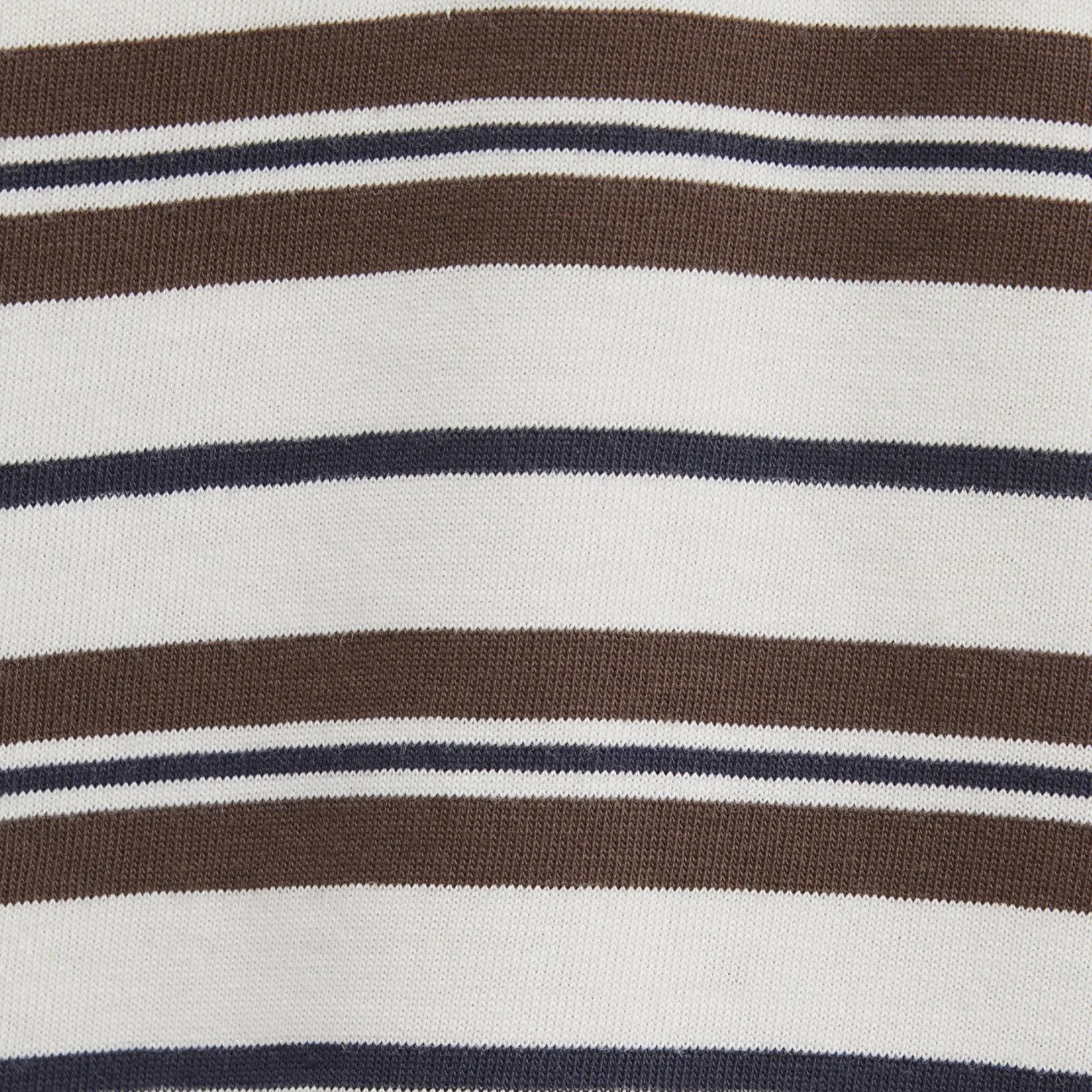 Mavi Çizgili Polo Yaka Bej Tişört Regular Fit / Normal Kesim 1614119-91723