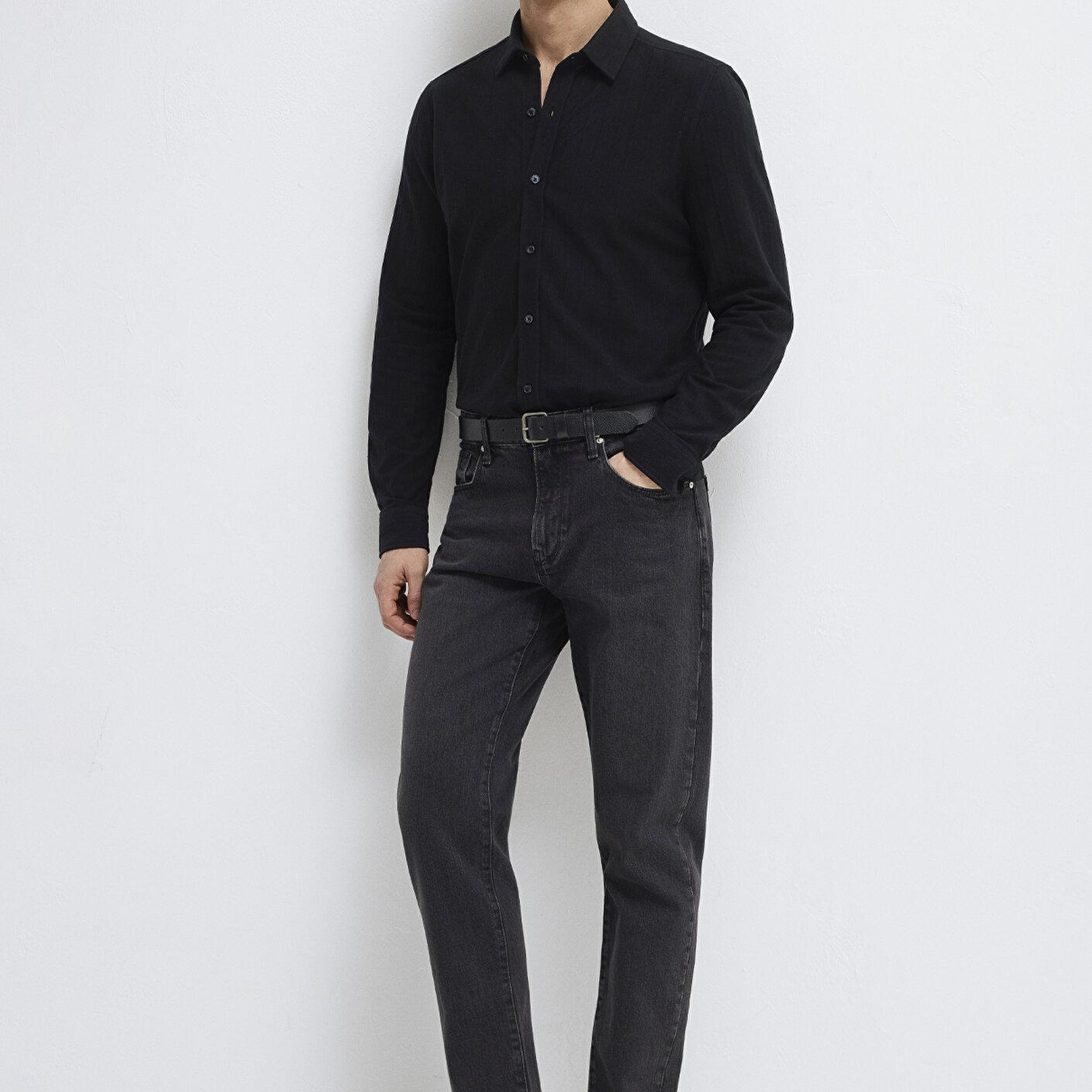 Mavi Siyah Gömlek Regular Fit / Normal Kesim 0212062-900