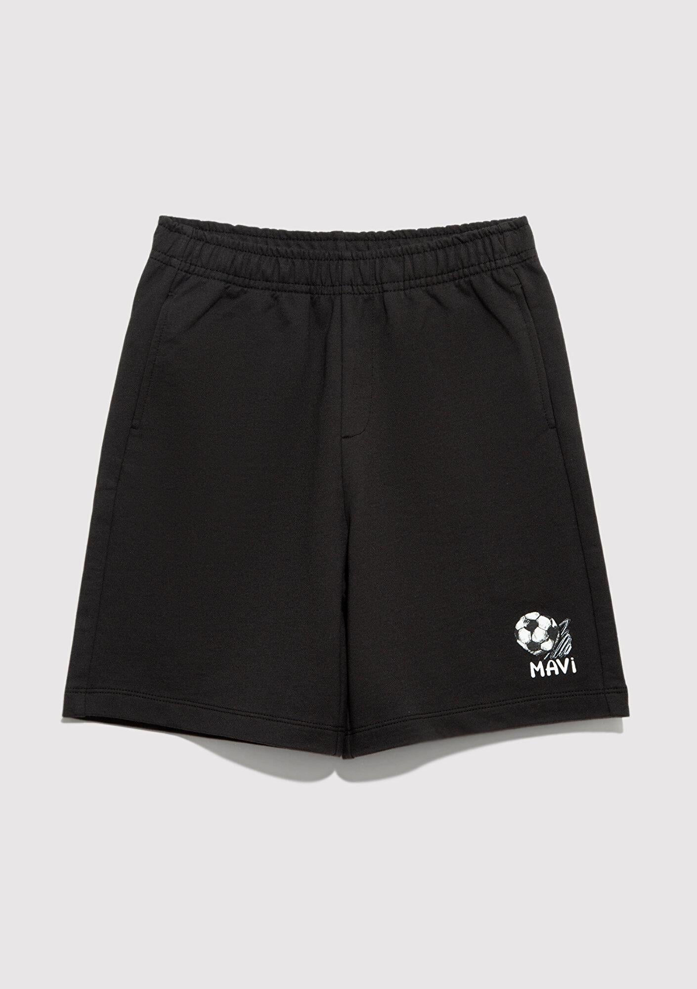 Mavi Mavi Futbol Baskılı Antrasit Şort 6410027-70087
