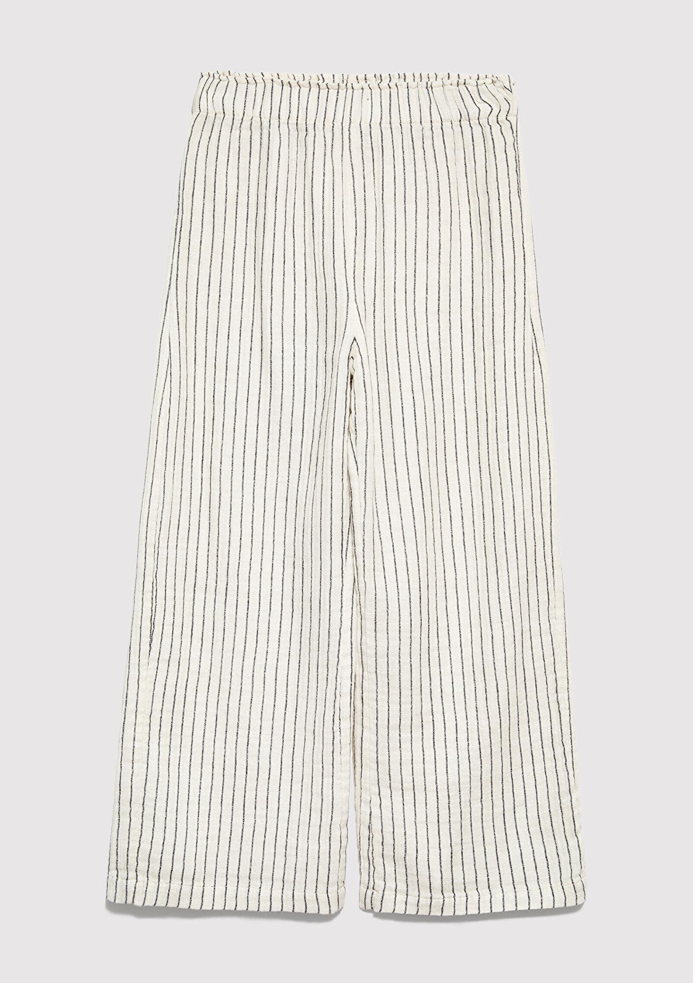 Mavi Ekru Çizgili Pantolon 7010052-70057