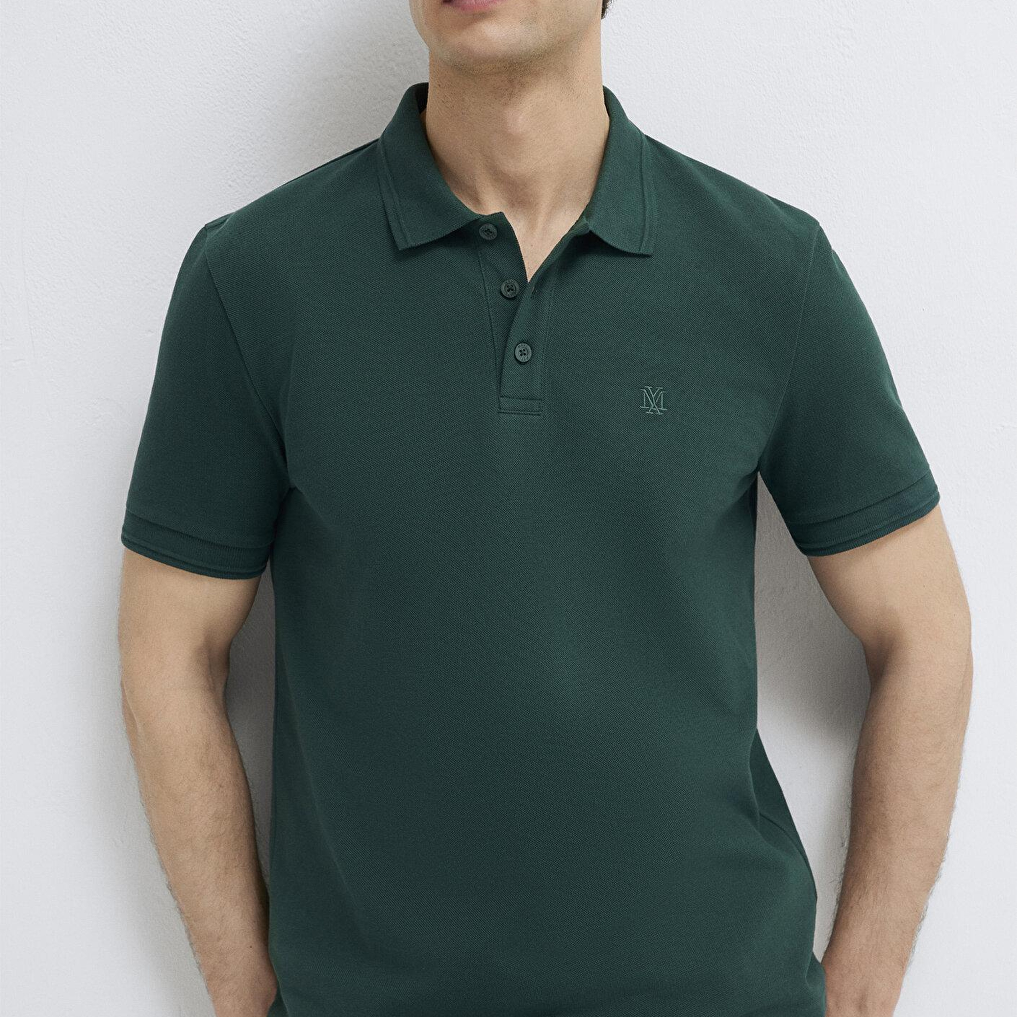 Mavi Yeşil Polo Tişört Slim Fit / Dar Kesim 064946-85173
