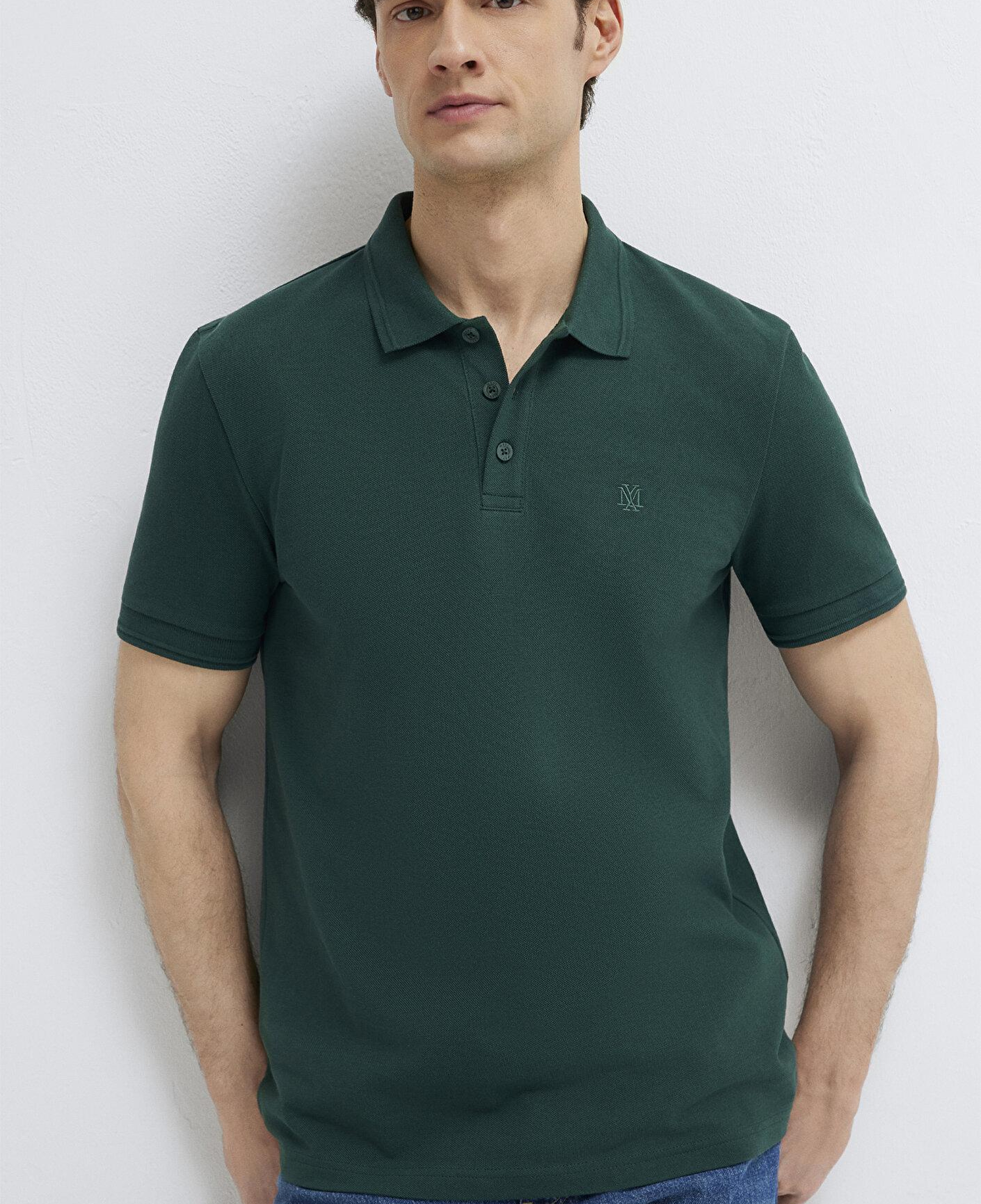 Mavi Yeşil Polo Tişört Slim Fit / Dar Kesim 064946-85173