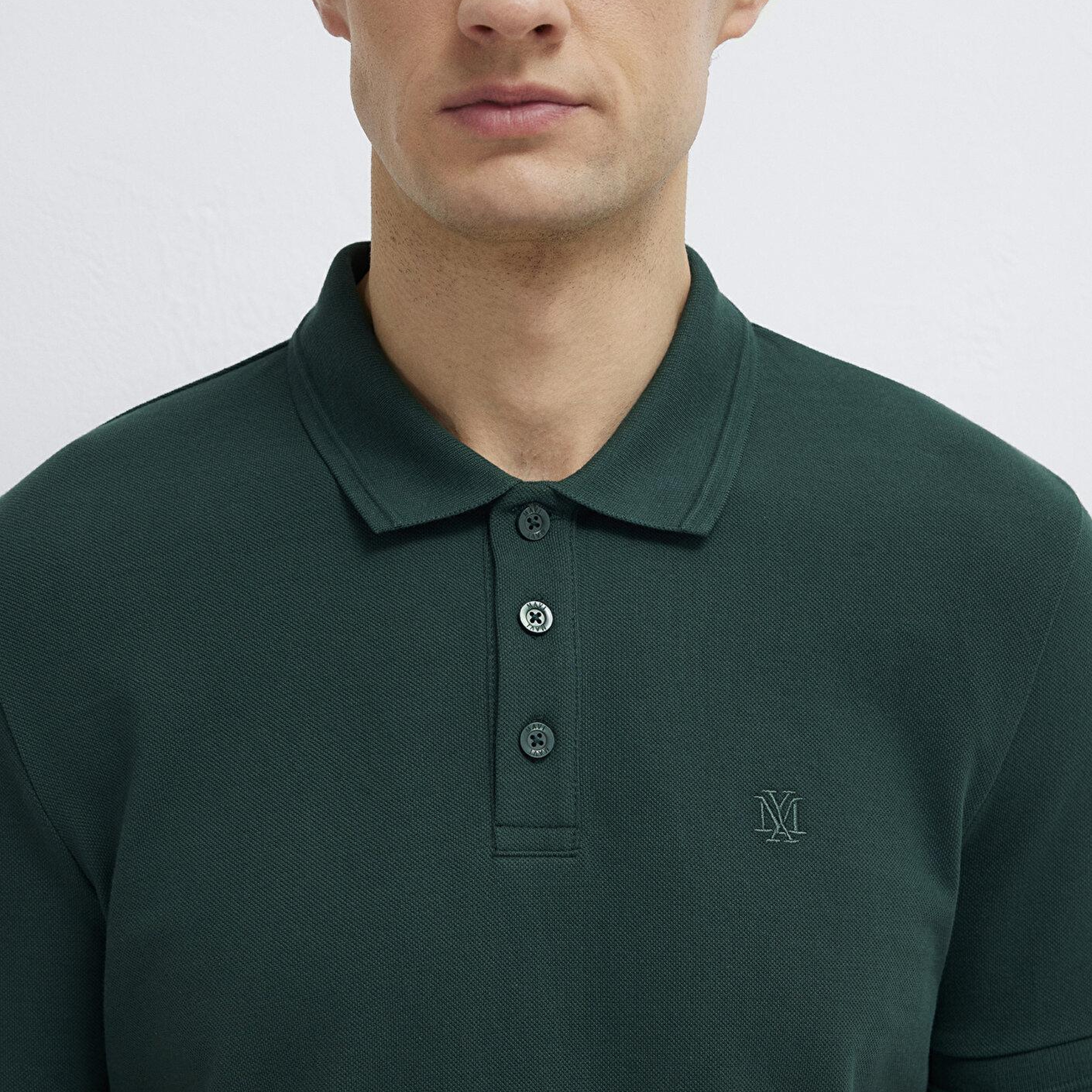 Mavi Yeşil Polo Tişört Slim Fit / Dar Kesim 064946-85173