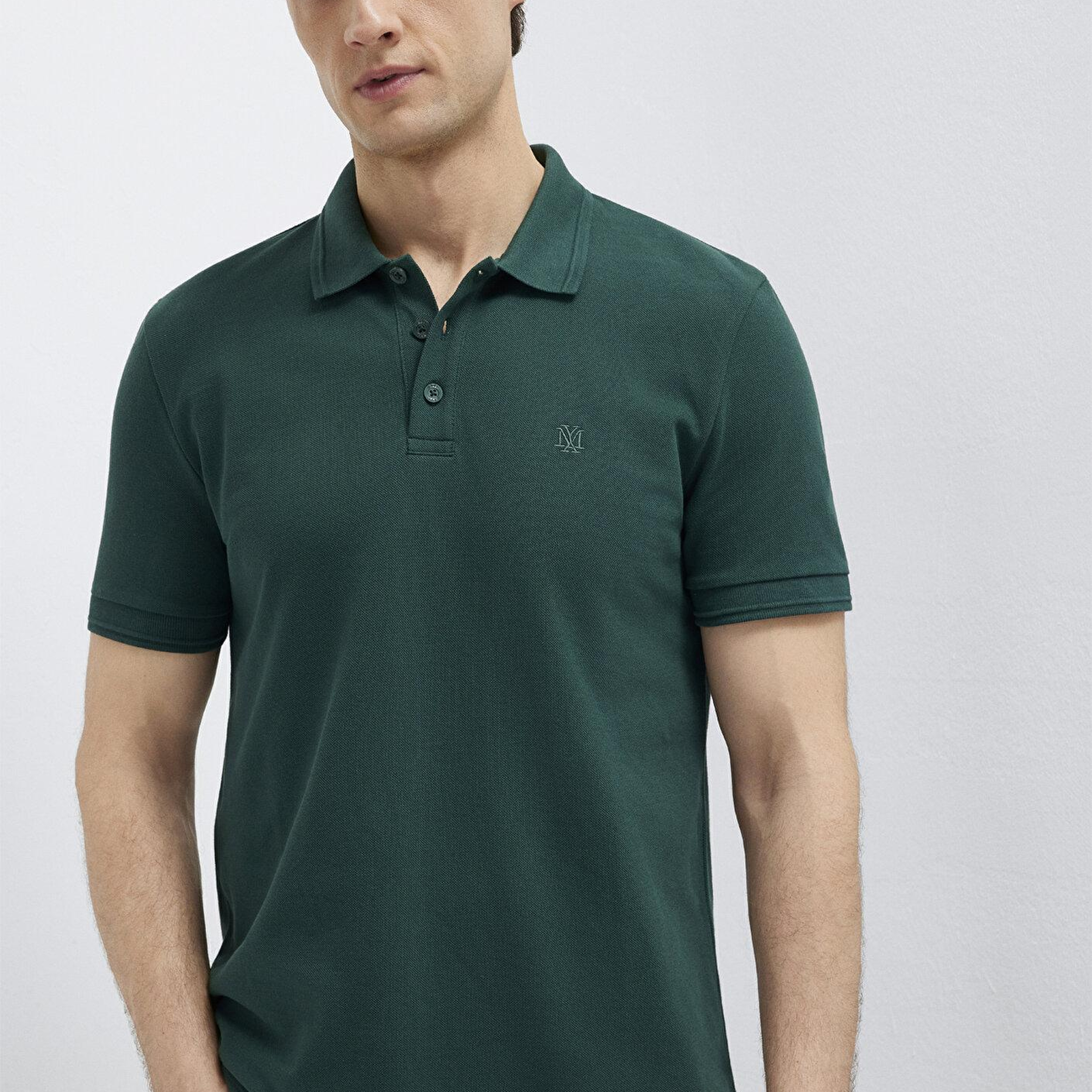 Mavi Yeşil Polo Tişört Slim Fit / Dar Kesim 064946-85173