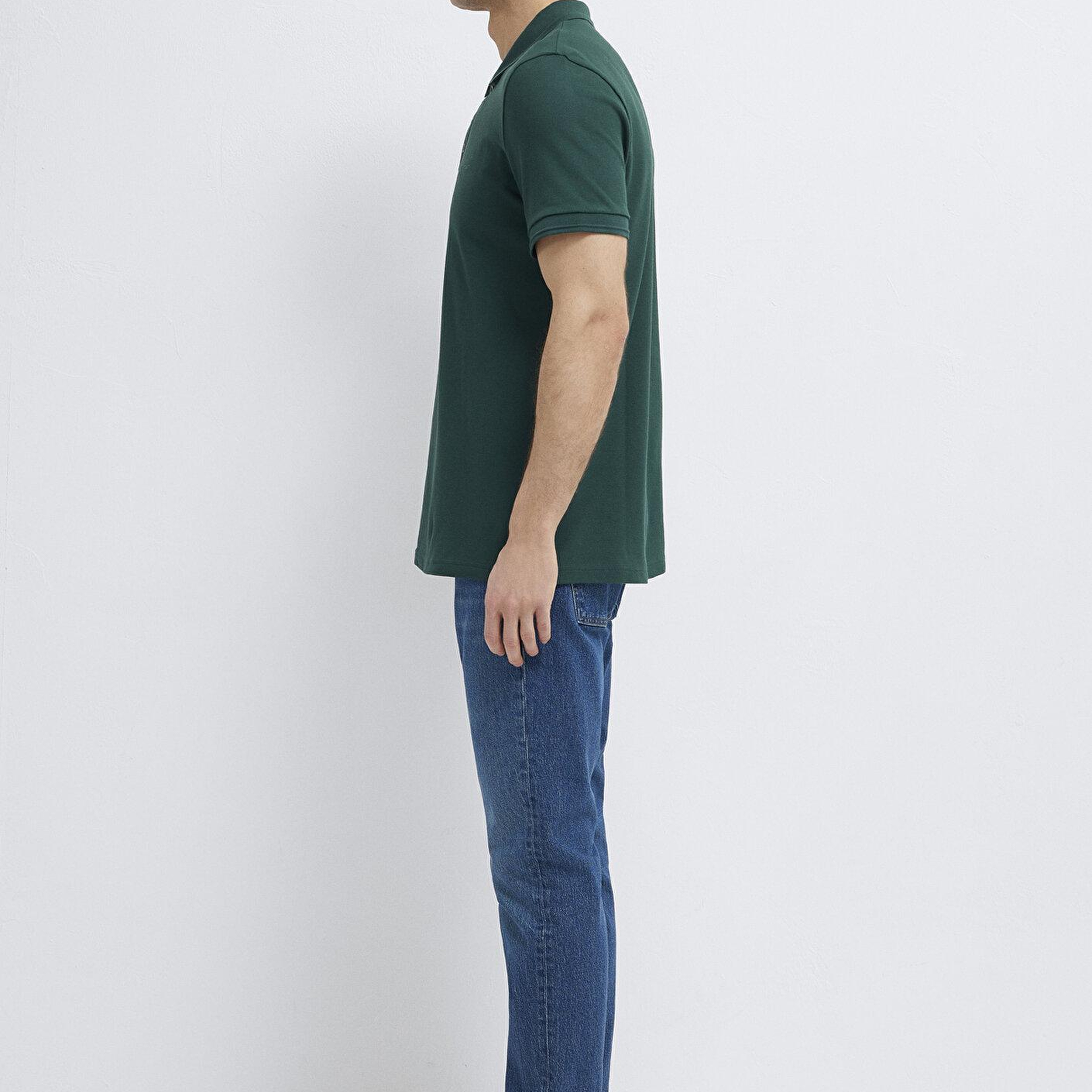 Mavi Yeşil Polo Tişört Slim Fit / Dar Kesim 064946-85173