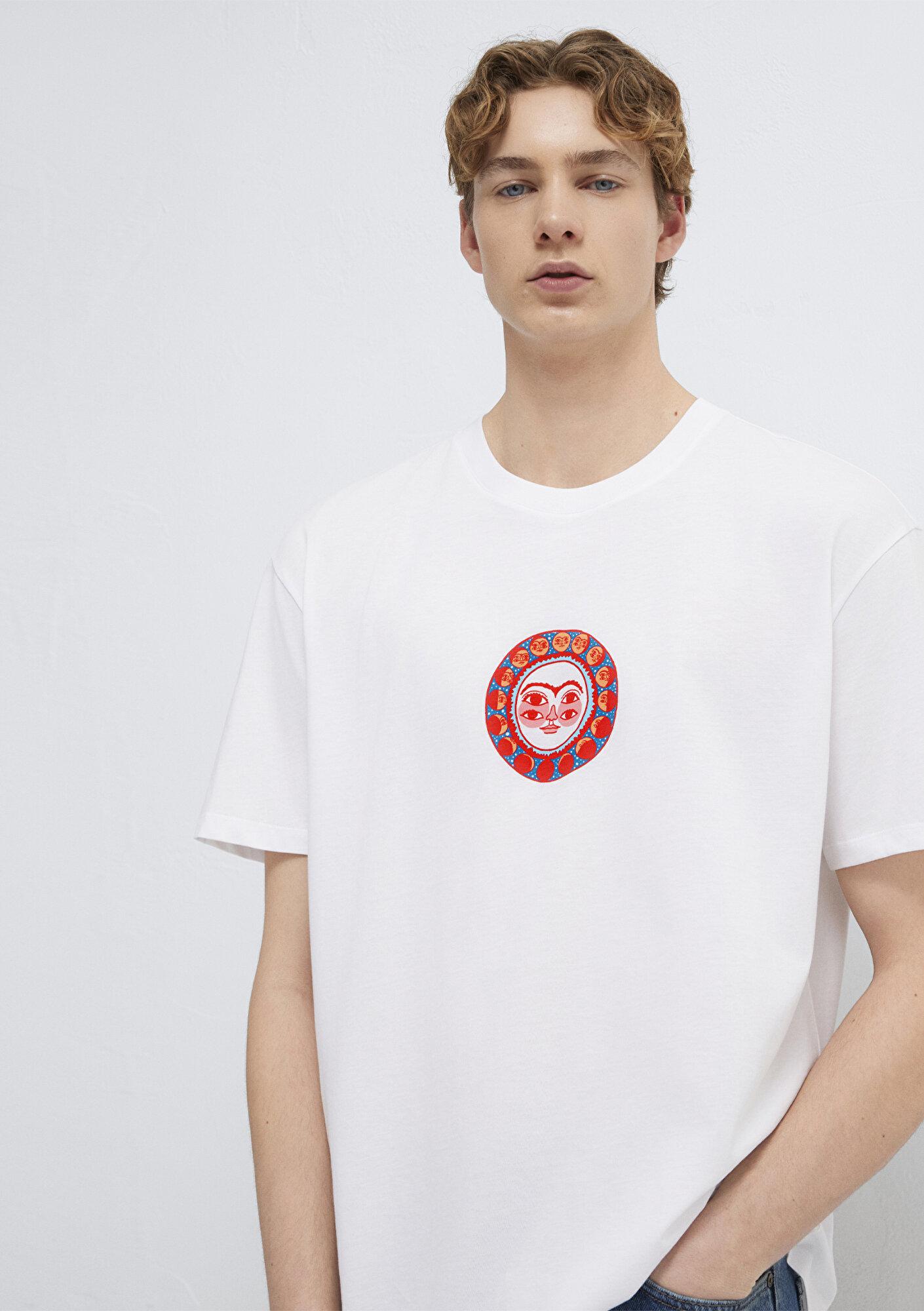 Mavi Ricardo Cavolo Lisanslı Baskılı Beyaz Tişört Relaxed Fit / Rahat Kesim 0613397-620