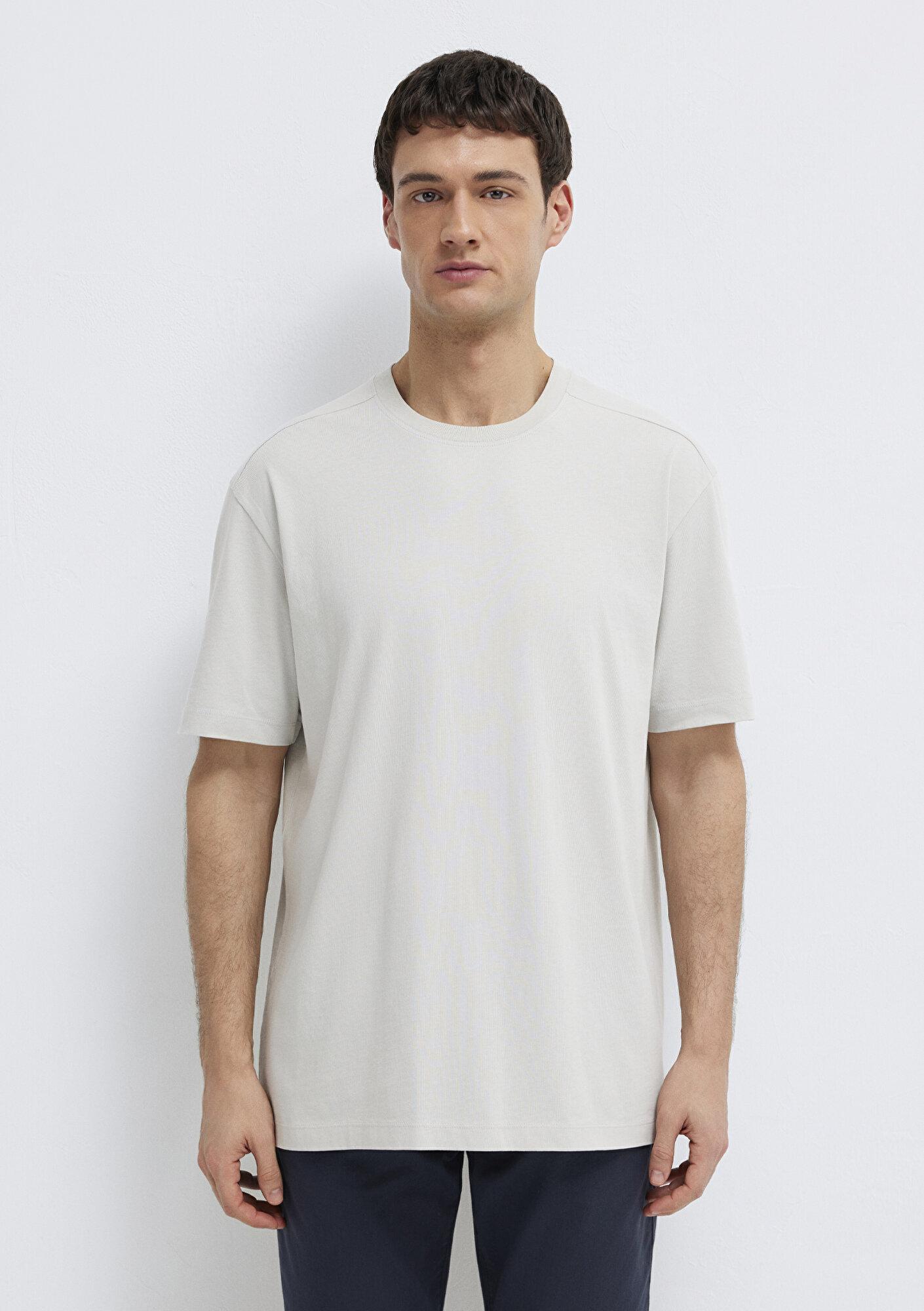 Mavi Gri Basic Tişört Loose Fit / Bol Rahat Kesim 0613466-70077