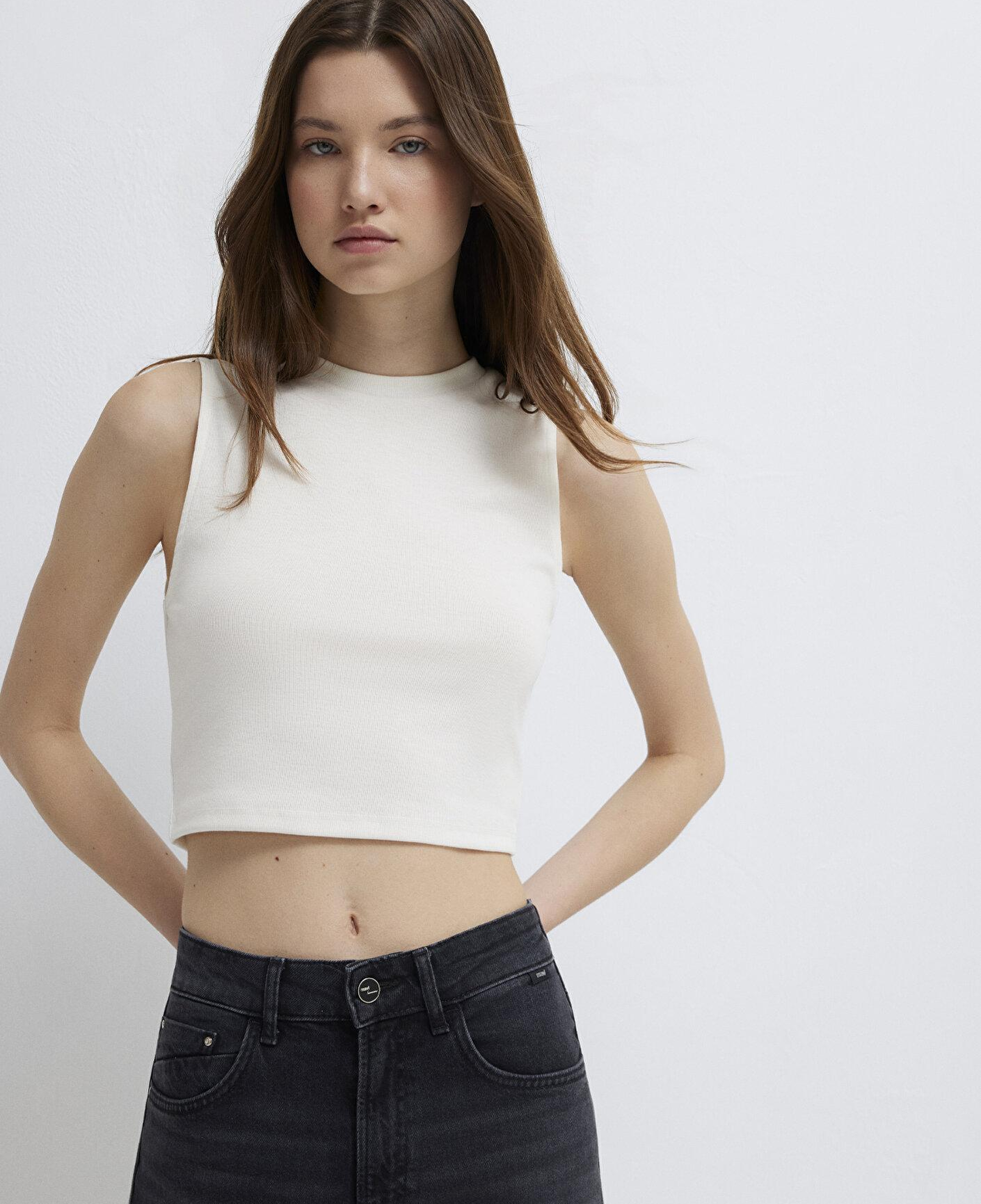 Mavi Ekru Crop Atlet Crop / Kısa Kesim 1613982-70057