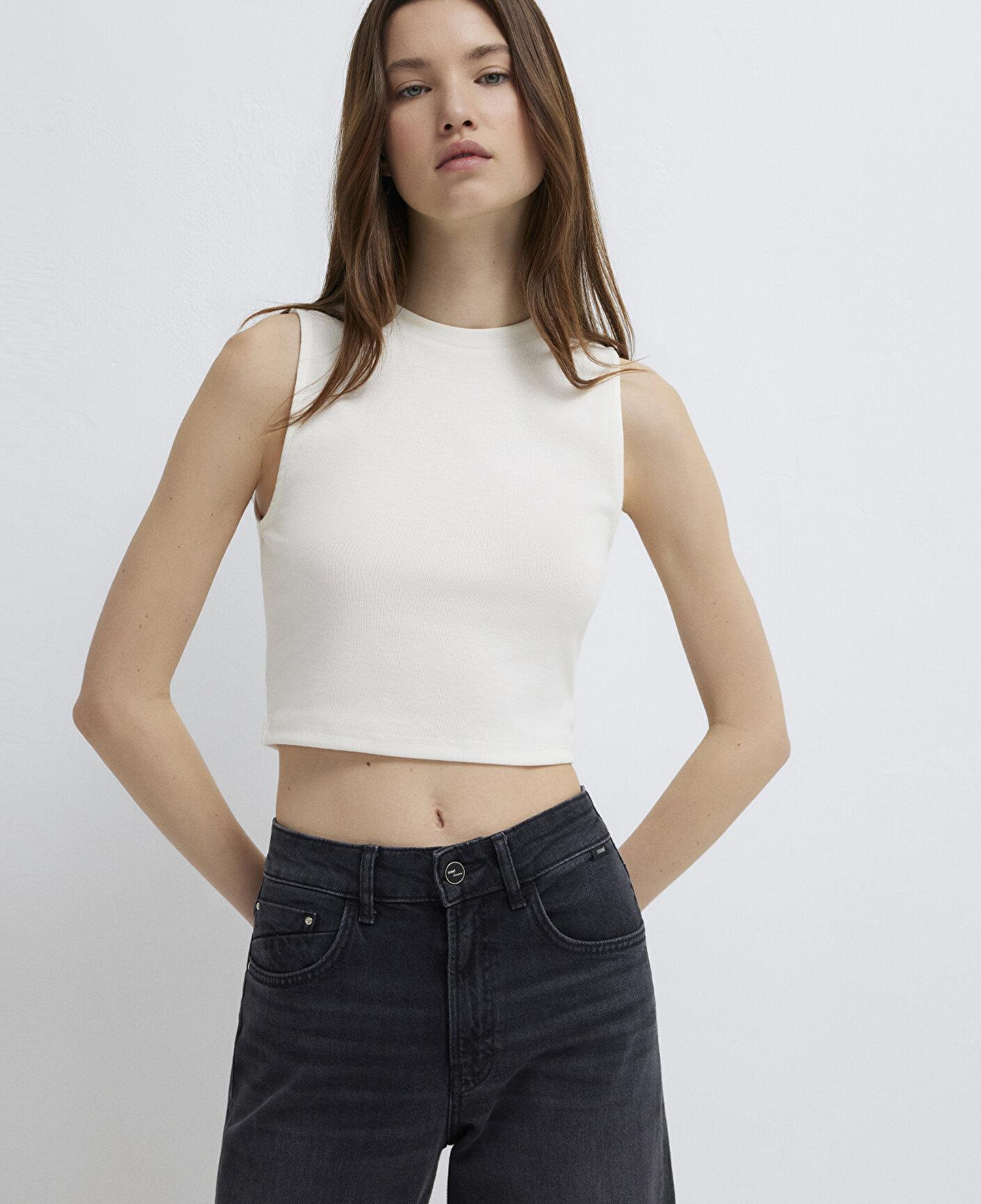 Mavi Ekru Crop Atlet Crop / Kısa Kesim 1613982-70057