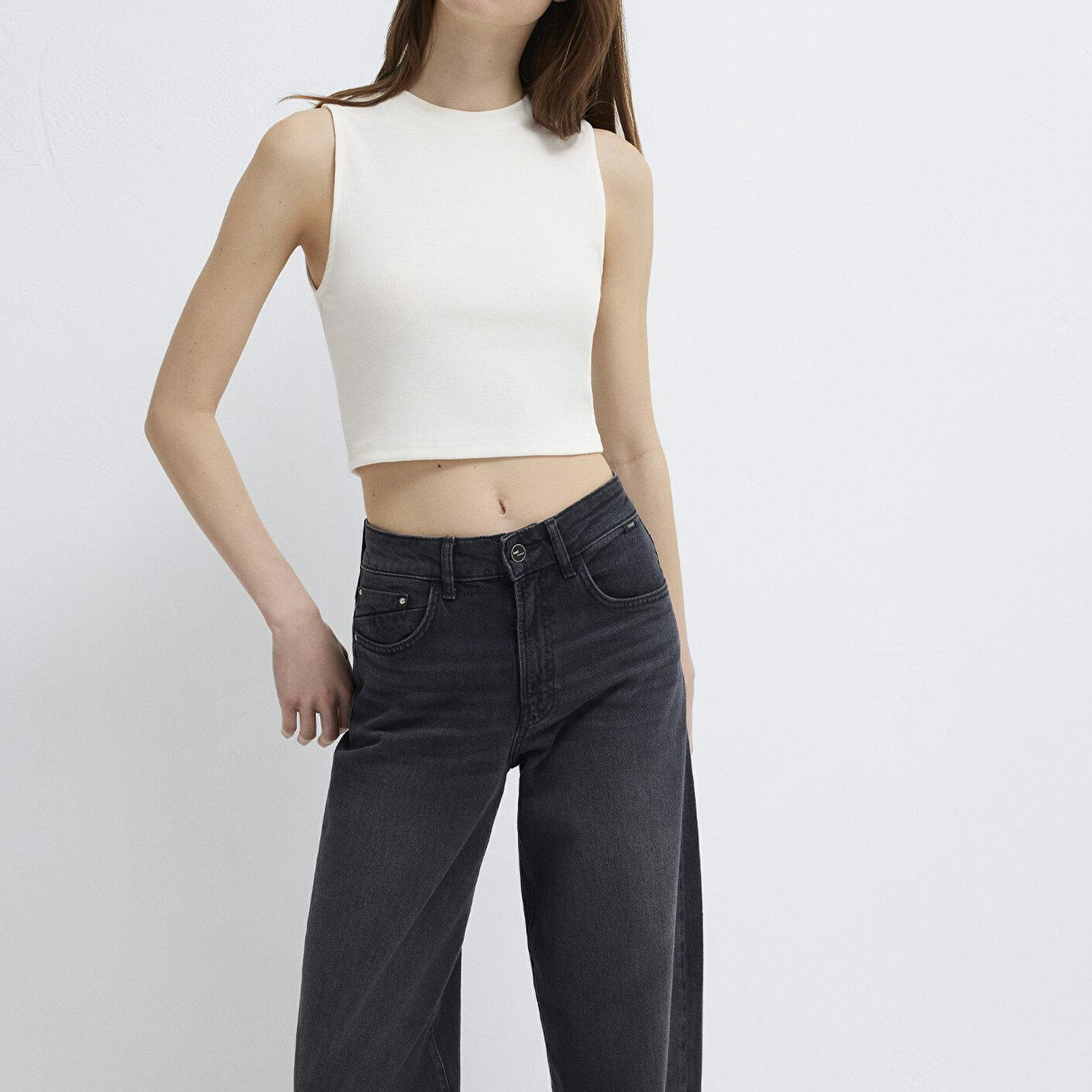 Mavi Ekru Crop Atlet Crop / Kısa Kesim 1613982-70057
