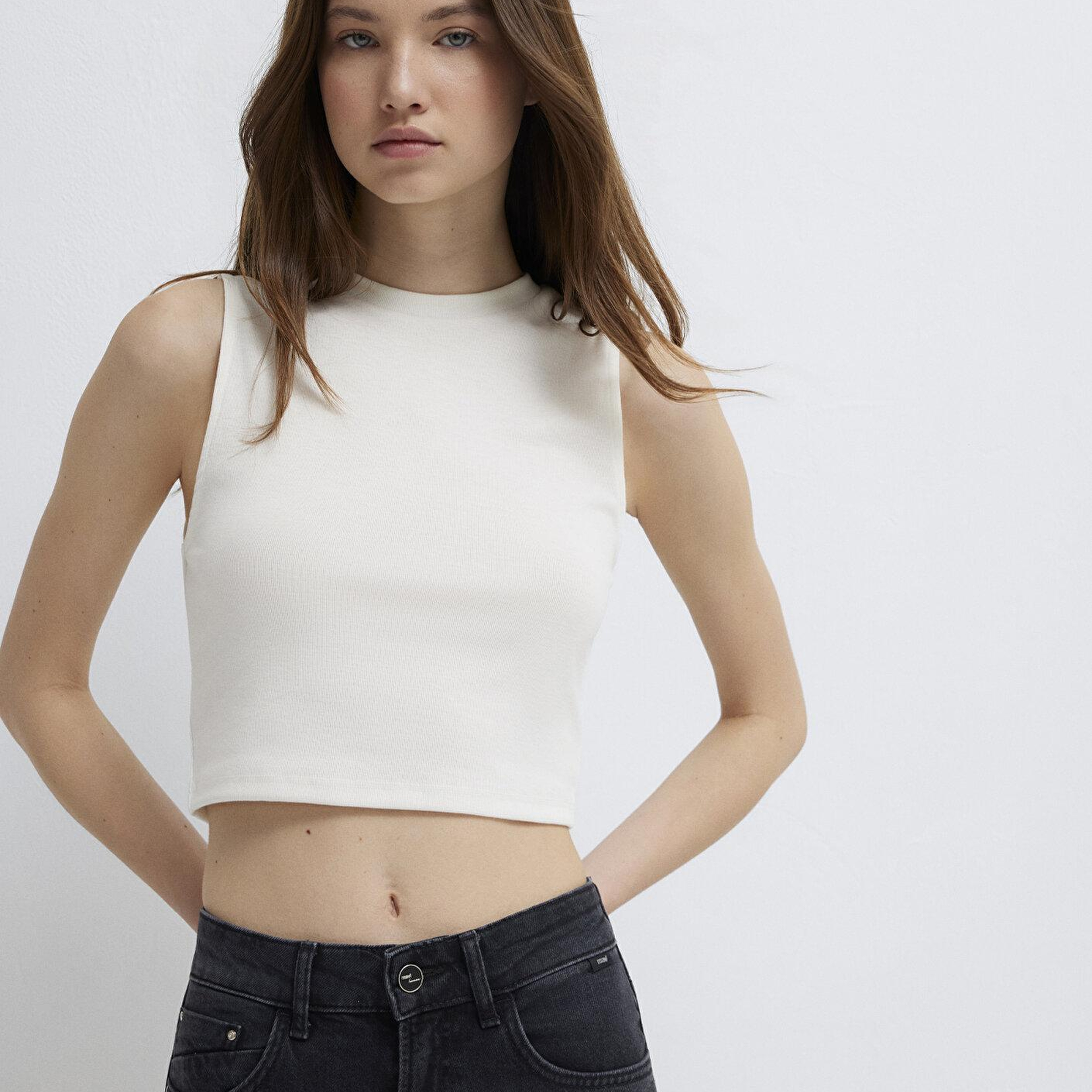 Mavi Ekru Crop Atlet Crop / Kısa Kesim 1613982-70057