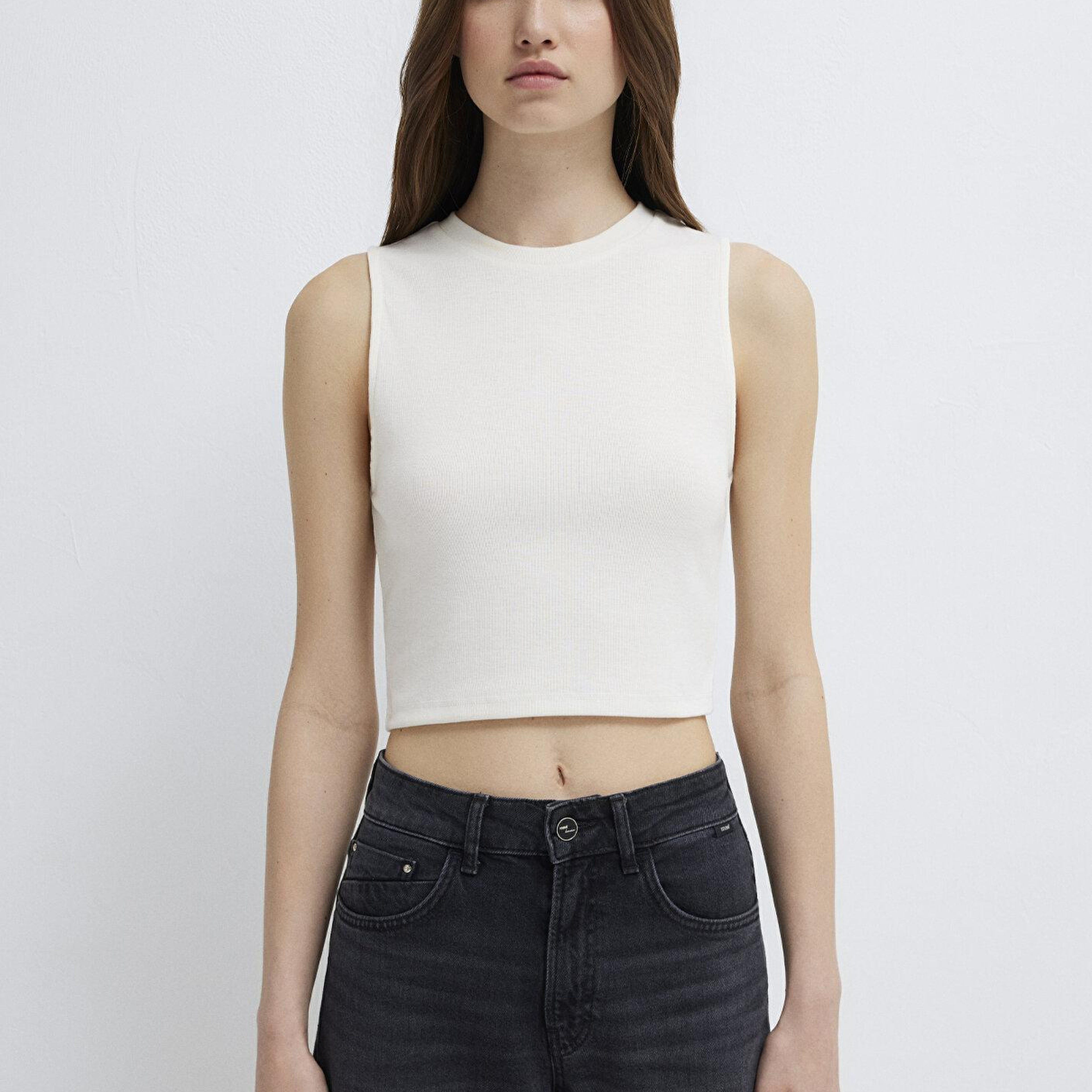Mavi Ekru Crop Atlet Crop / Kısa Kesim 1613982-70057