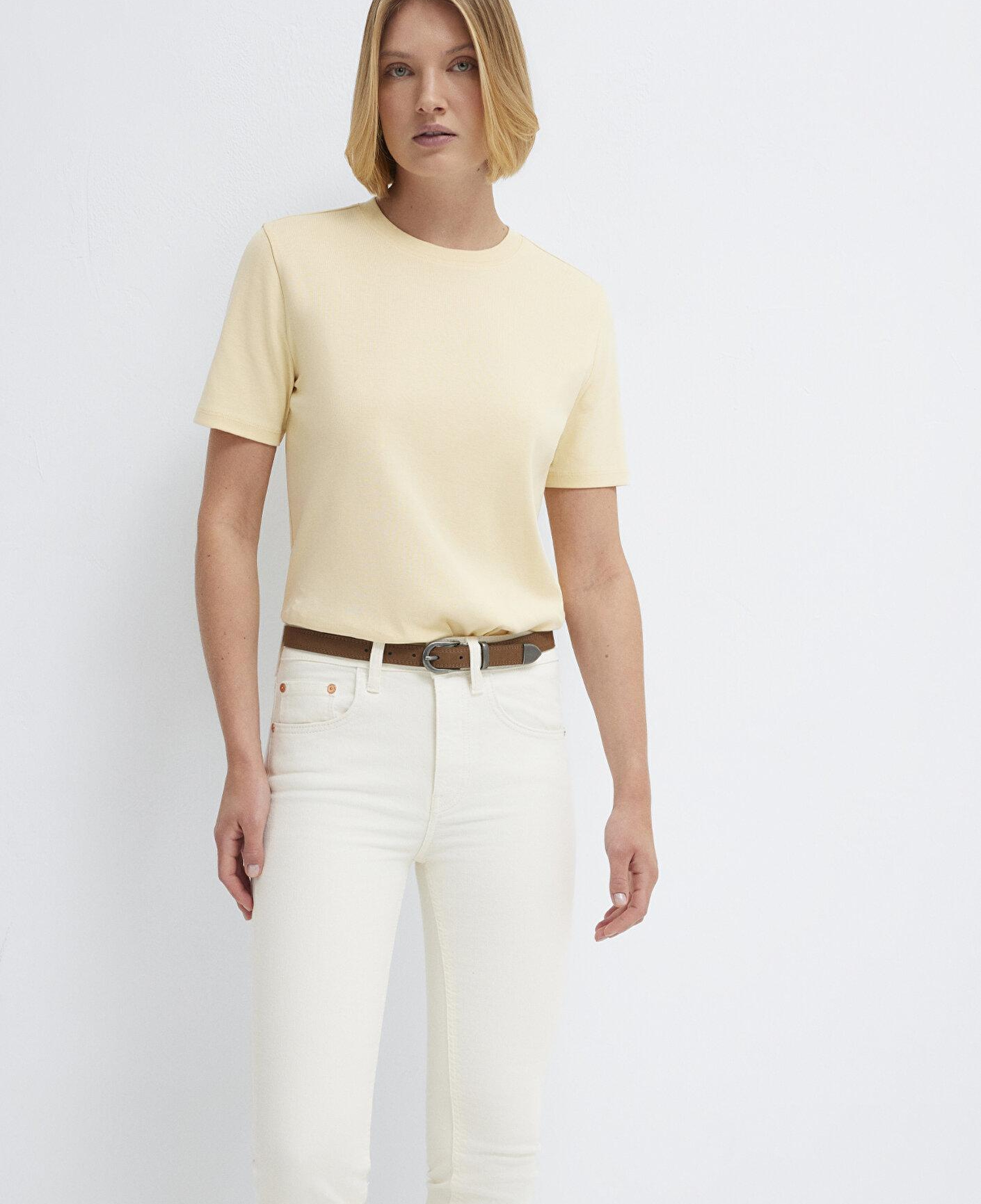 Mavi Sarı Basic Tişört Semi Slim Fit / Yarı Dar Kesim 1612916-70027