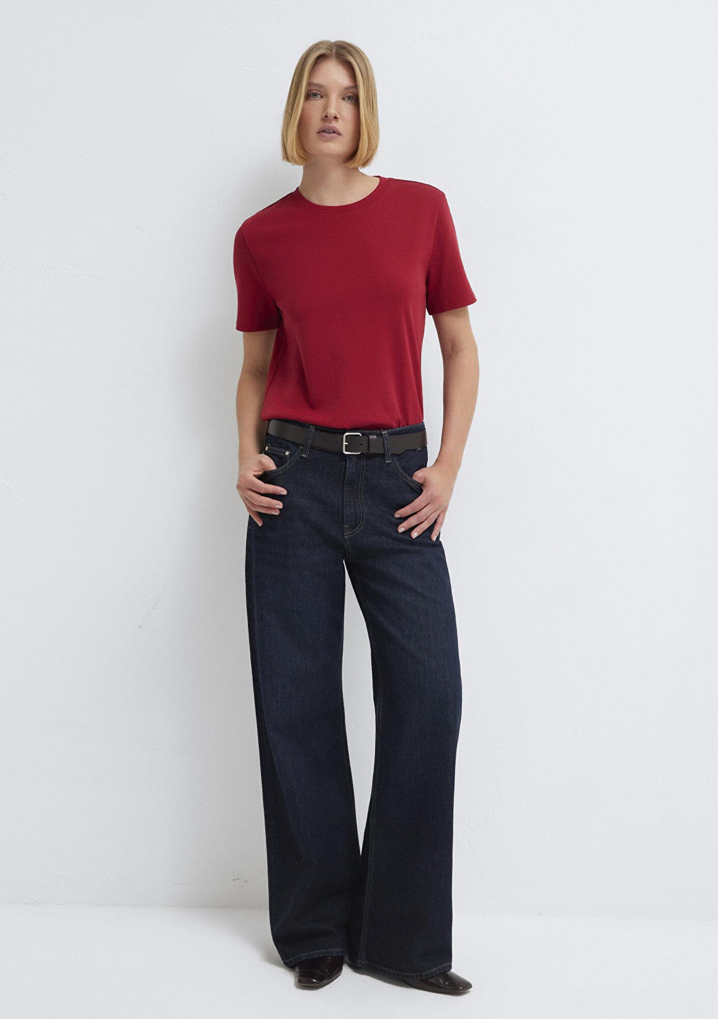 Mavi Kırmızı Basic Tişört Semi Slim Fit / Yarı Dar Kesim 1612916-70391