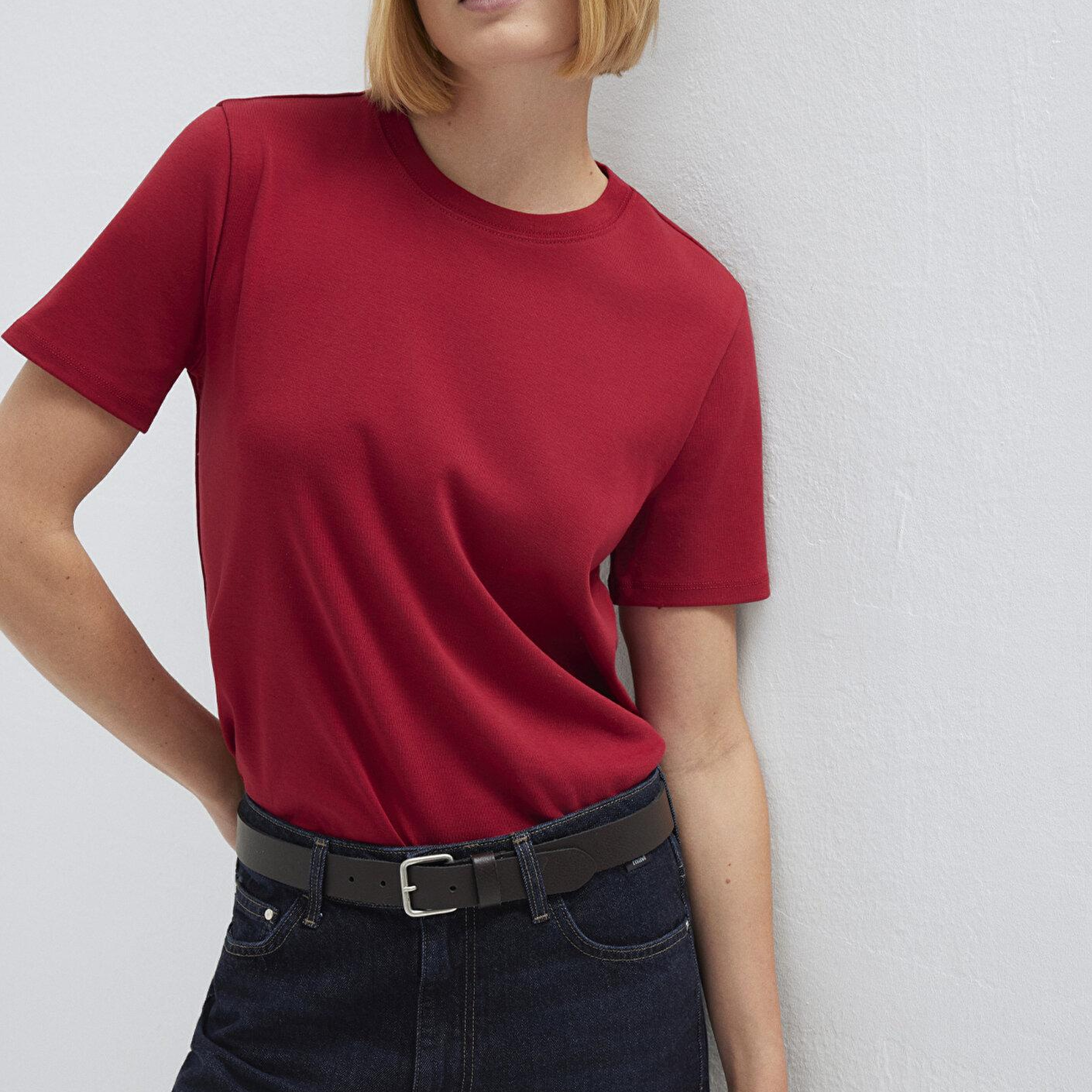 Mavi Kırmızı Basic Tişört Semi Slim Fit / Yarı Dar Kesim 1612916-70391