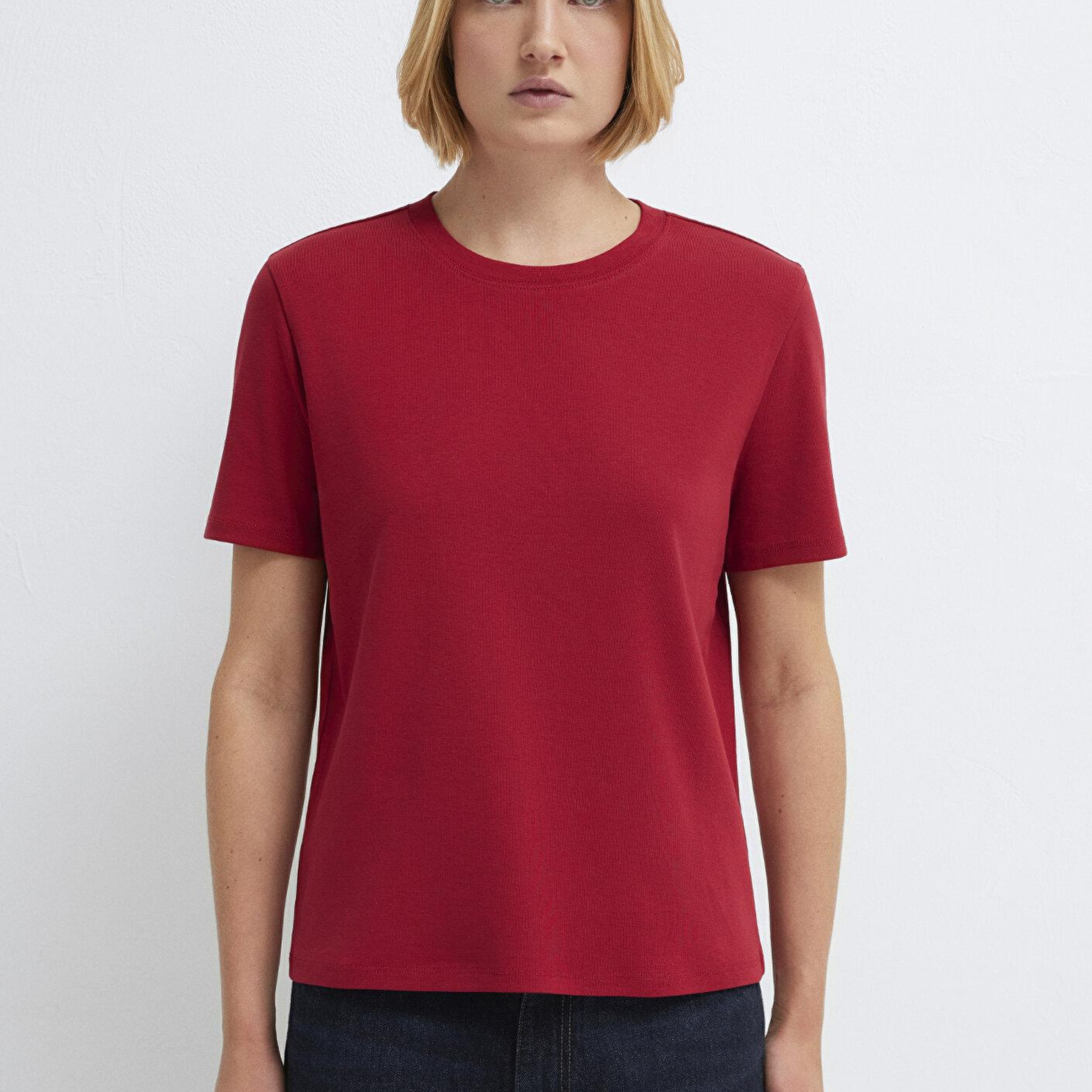 Mavi Kırmızı Basic Tişört Semi Slim Fit / Yarı Dar Kesim 1612916-70391