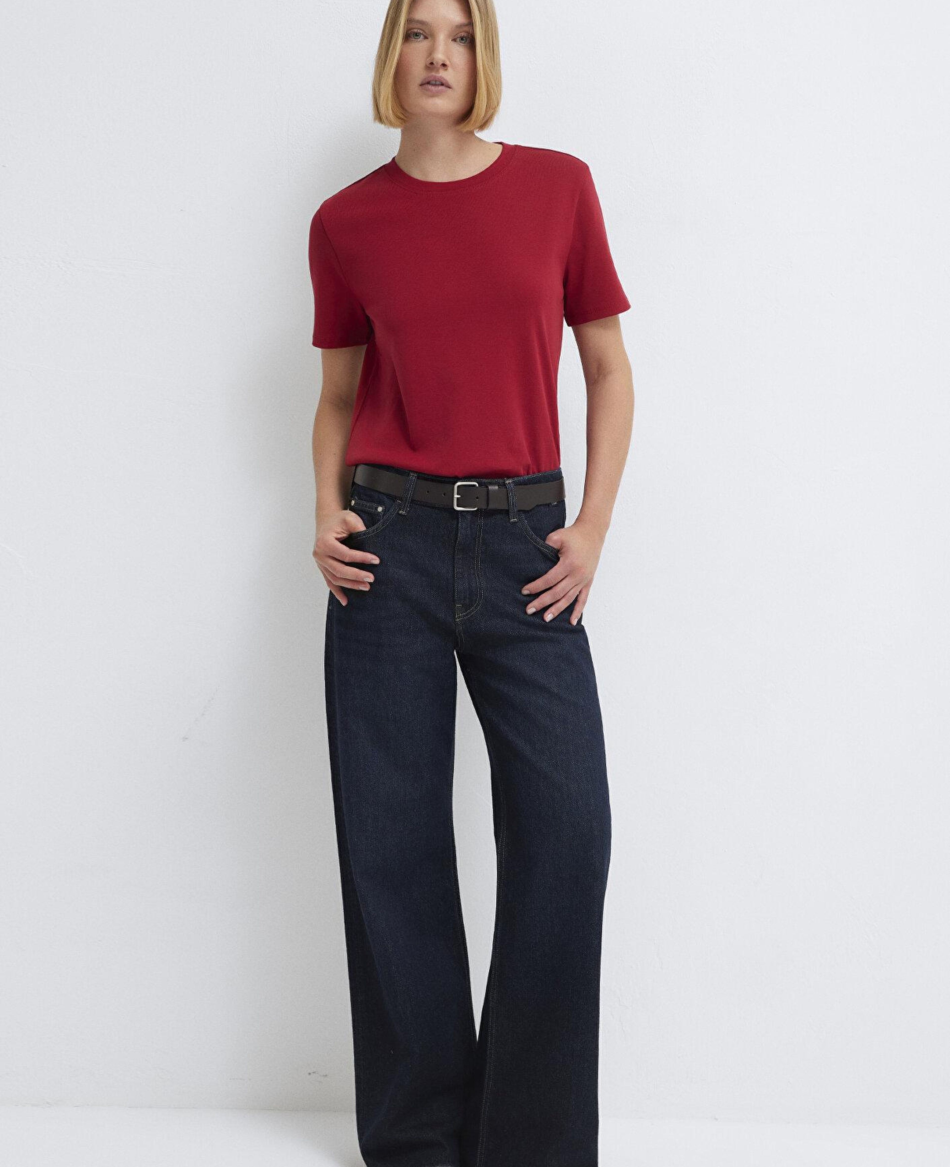 Mavi Kırmızı Basic Tişört Semi Slim Fit / Yarı Dar Kesim 1612916-70391