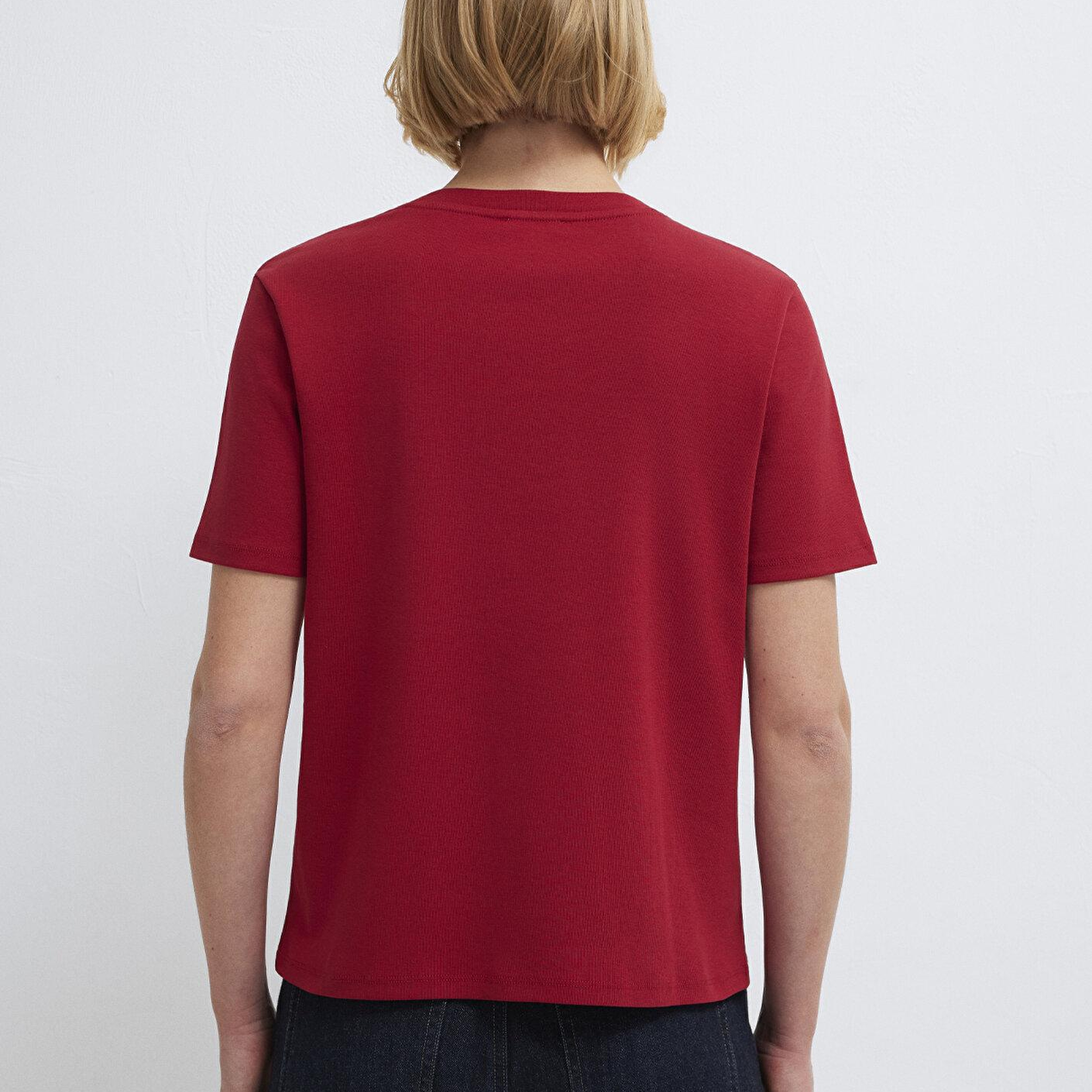 Mavi Kırmızı Basic Tişört Semi Slim Fit / Yarı Dar Kesim 1612916-70391