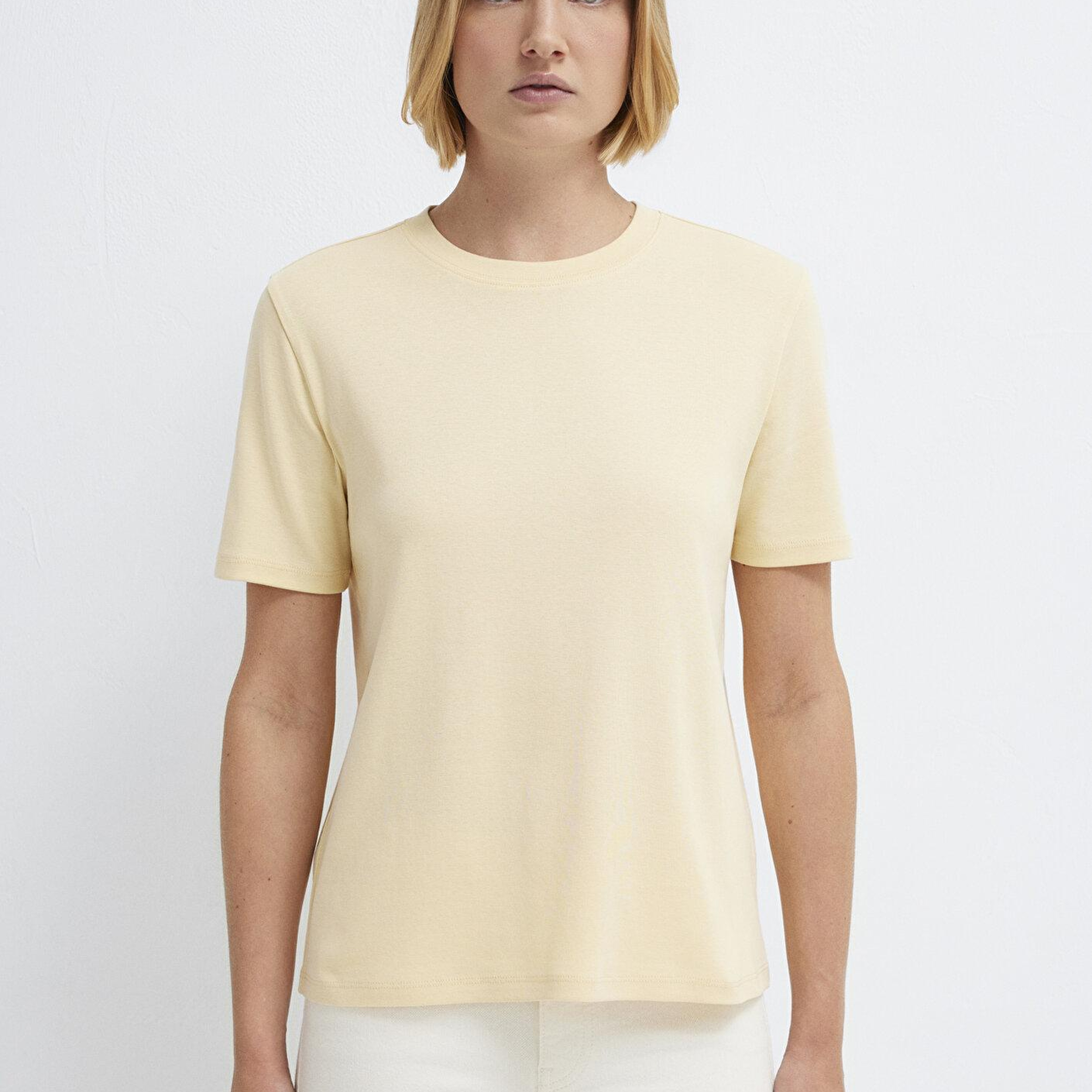 Mavi Sarı Basic Tişört Semi Slim Fit / Yarı Dar Kesim 1612916-70027