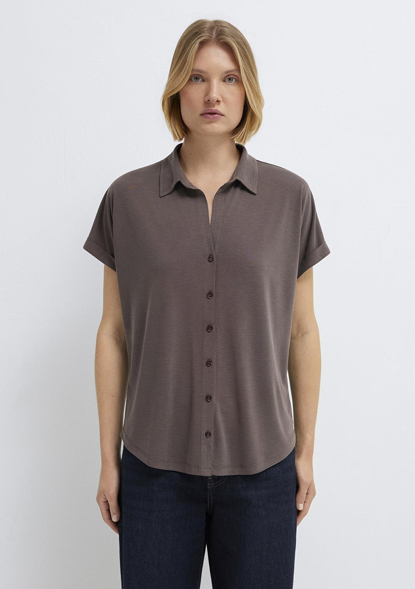 Mavi Soft-Premium Kahverengi (TENCEL™) Modal Karışımlı Gömlek Regular Fit / Normal Kesim 168081-87537