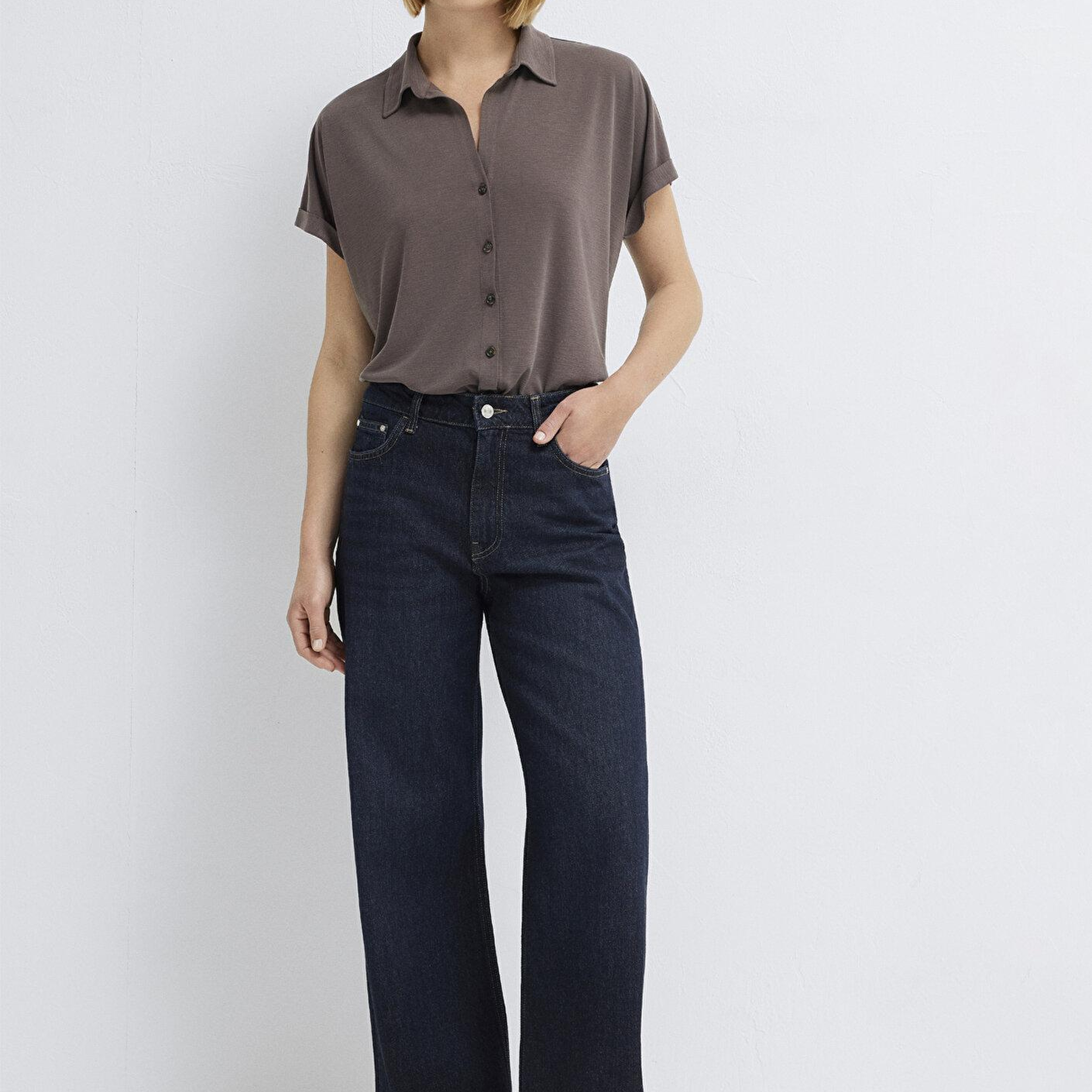 Mavi Soft-Premium Kahverengi (TENCEL™) Modal Karışımlı Gömlek Regular Fit / Normal Kesim 168081-87537