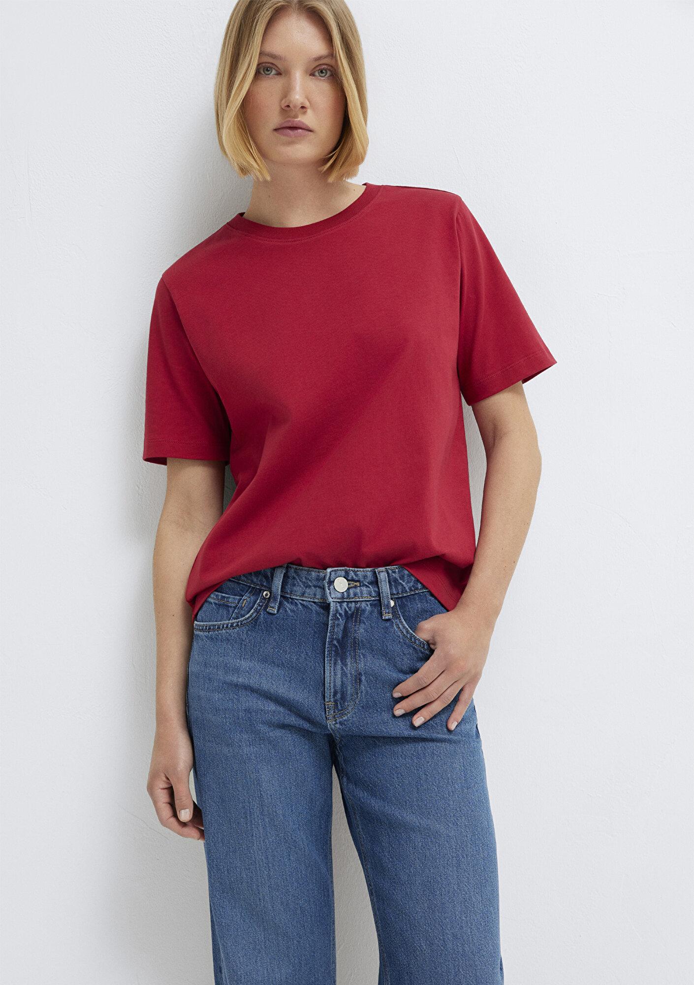 Mavi Kırmızı Basic Tişört Regular Fit / Normal Kesim 1600965-70391