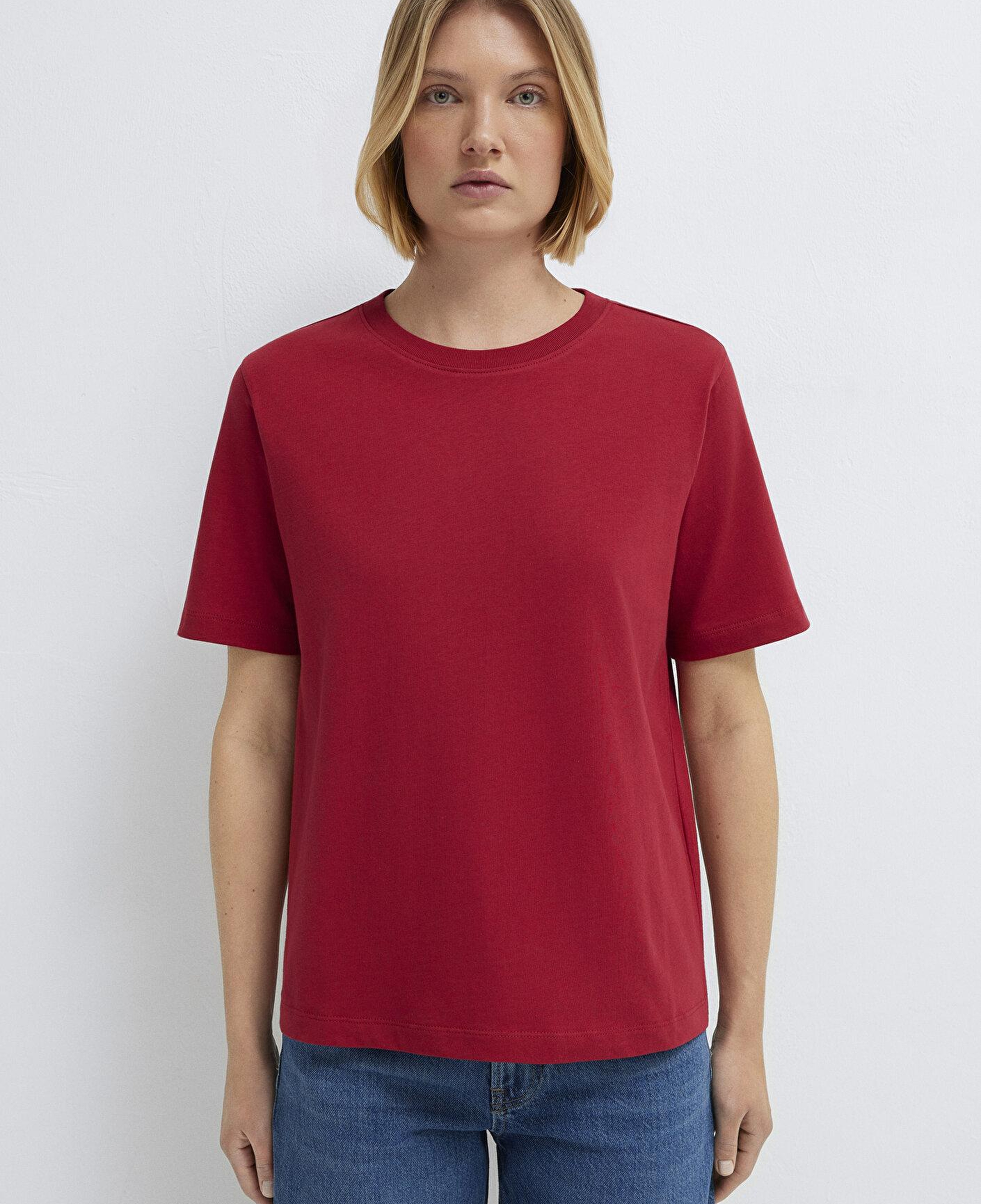 Mavi Kırmızı Basic Tişört Regular Fit / Normal Kesim 1600965-70391