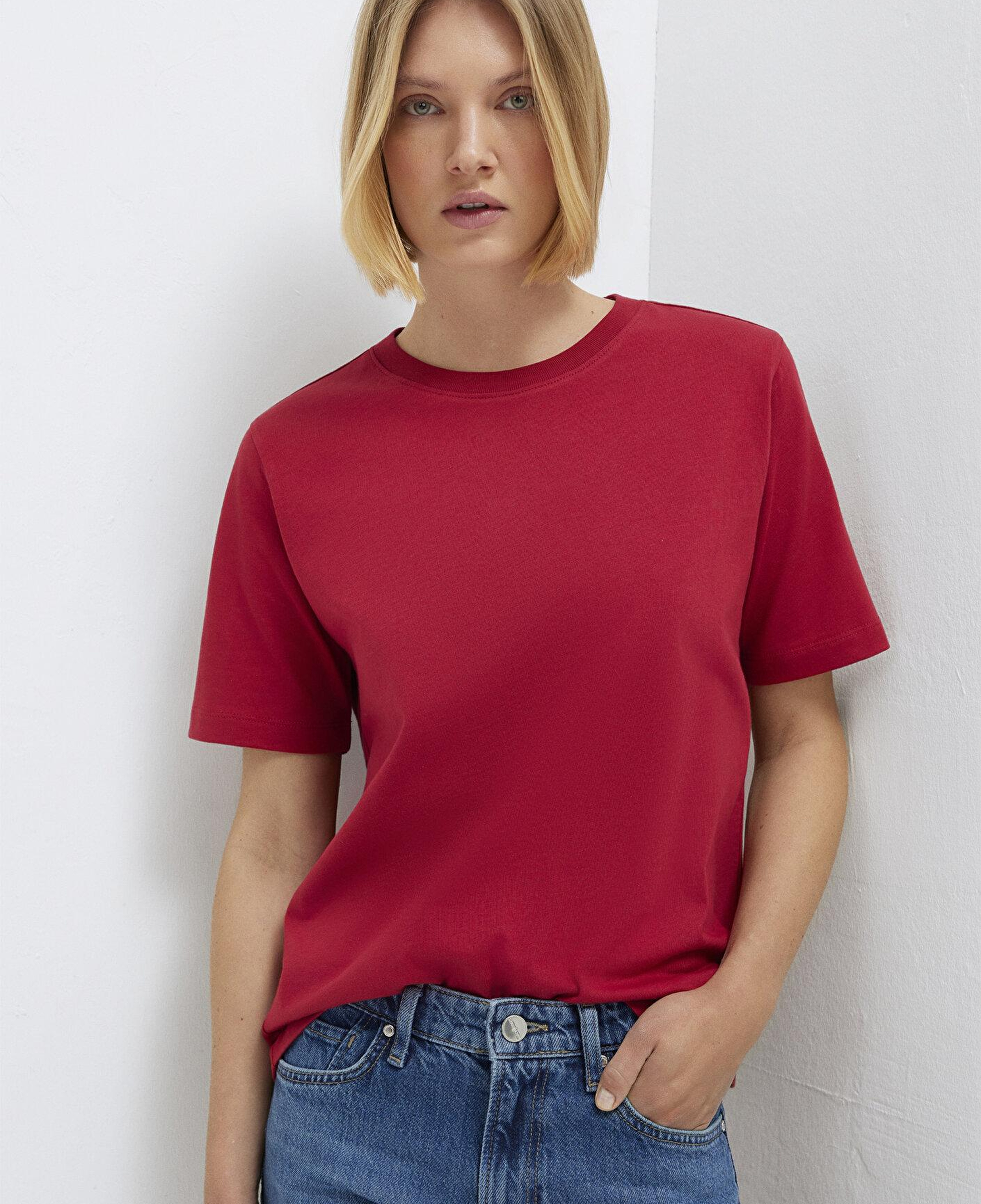 Mavi Kırmızı Basic Tişört Regular Fit / Normal Kesim 1600965-70391