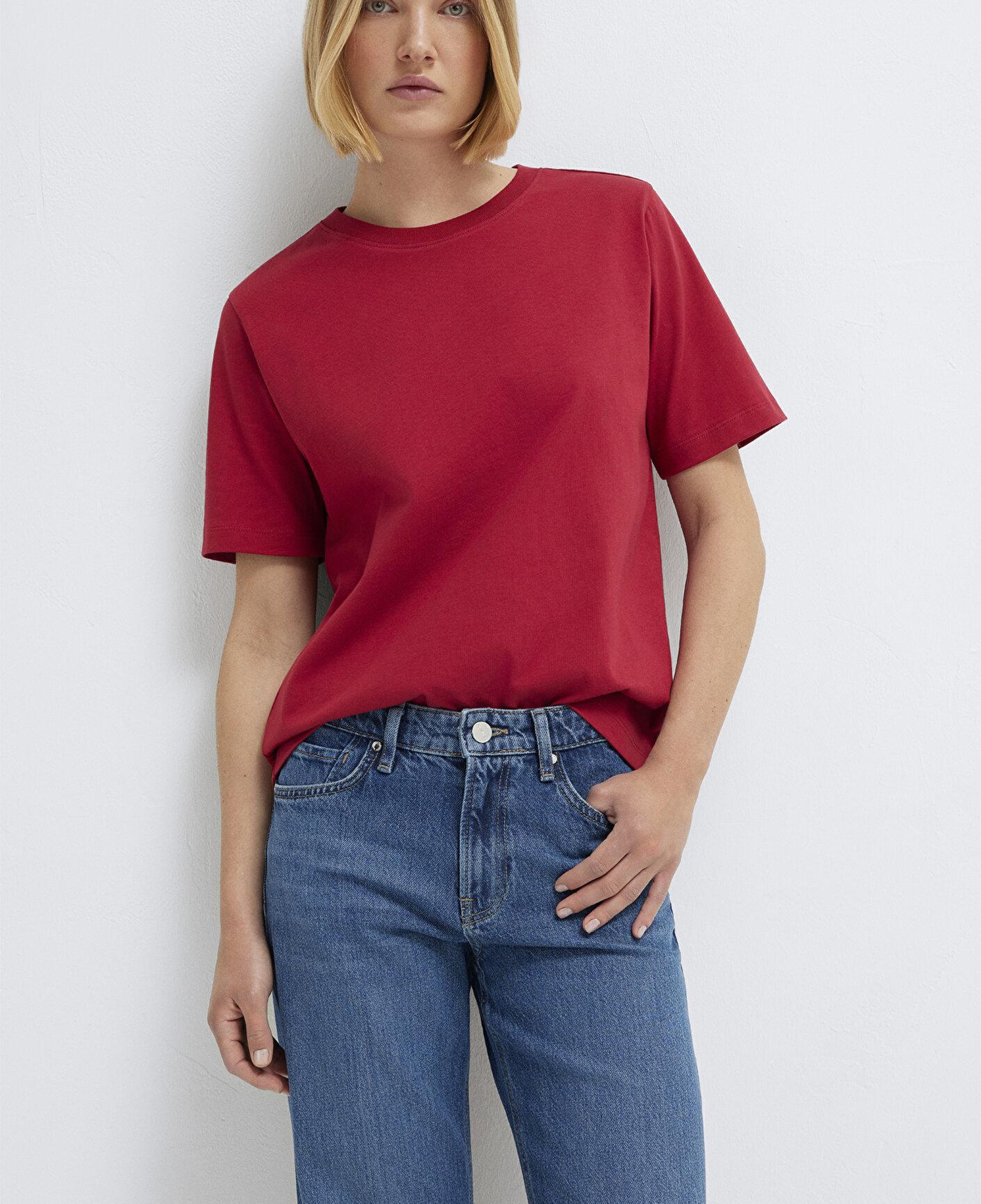 Mavi Kırmızı Basic Tişört Regular Fit / Normal Kesim 1600965-70391