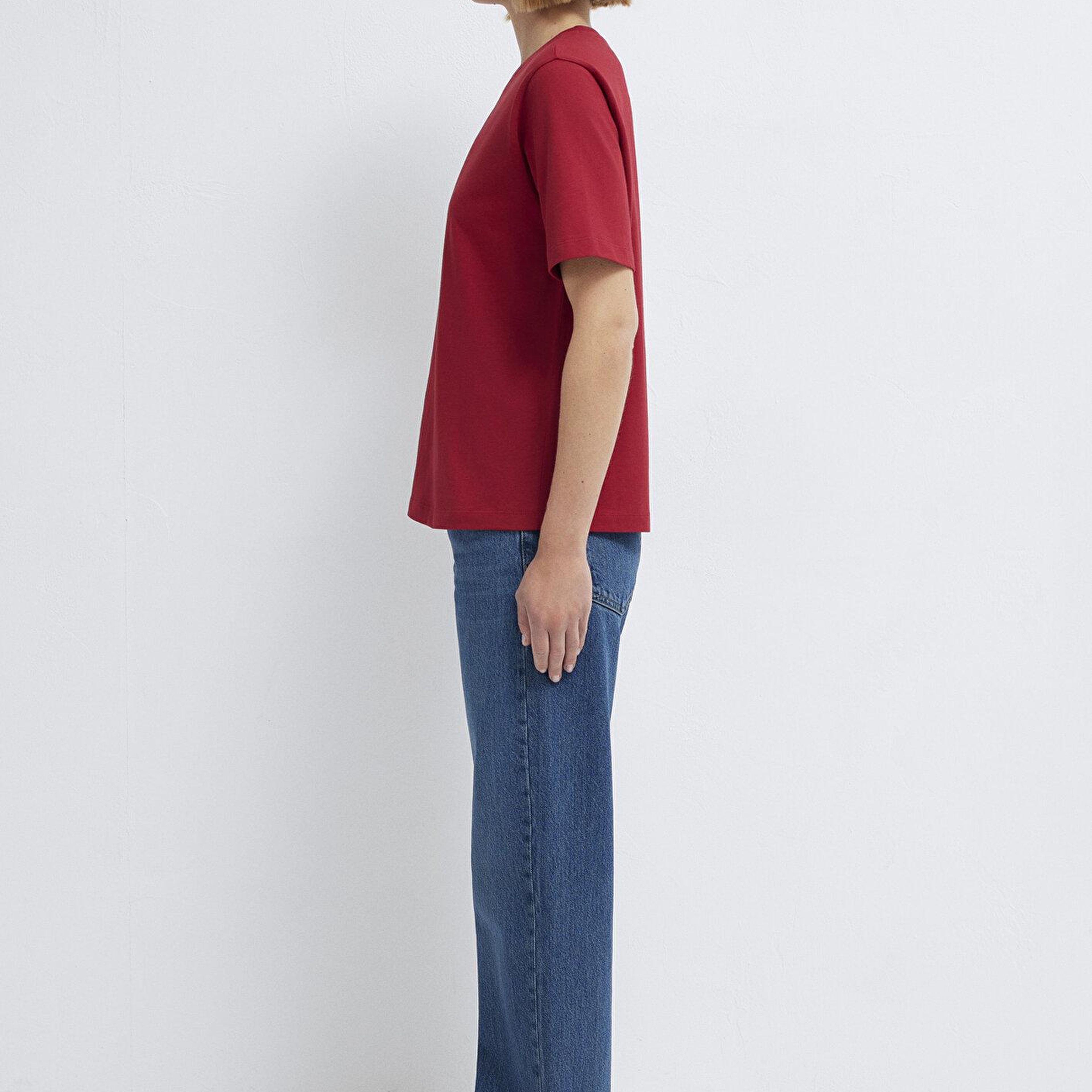 Mavi Kırmızı Basic Tişört Regular Fit / Normal Kesim 1600965-70391