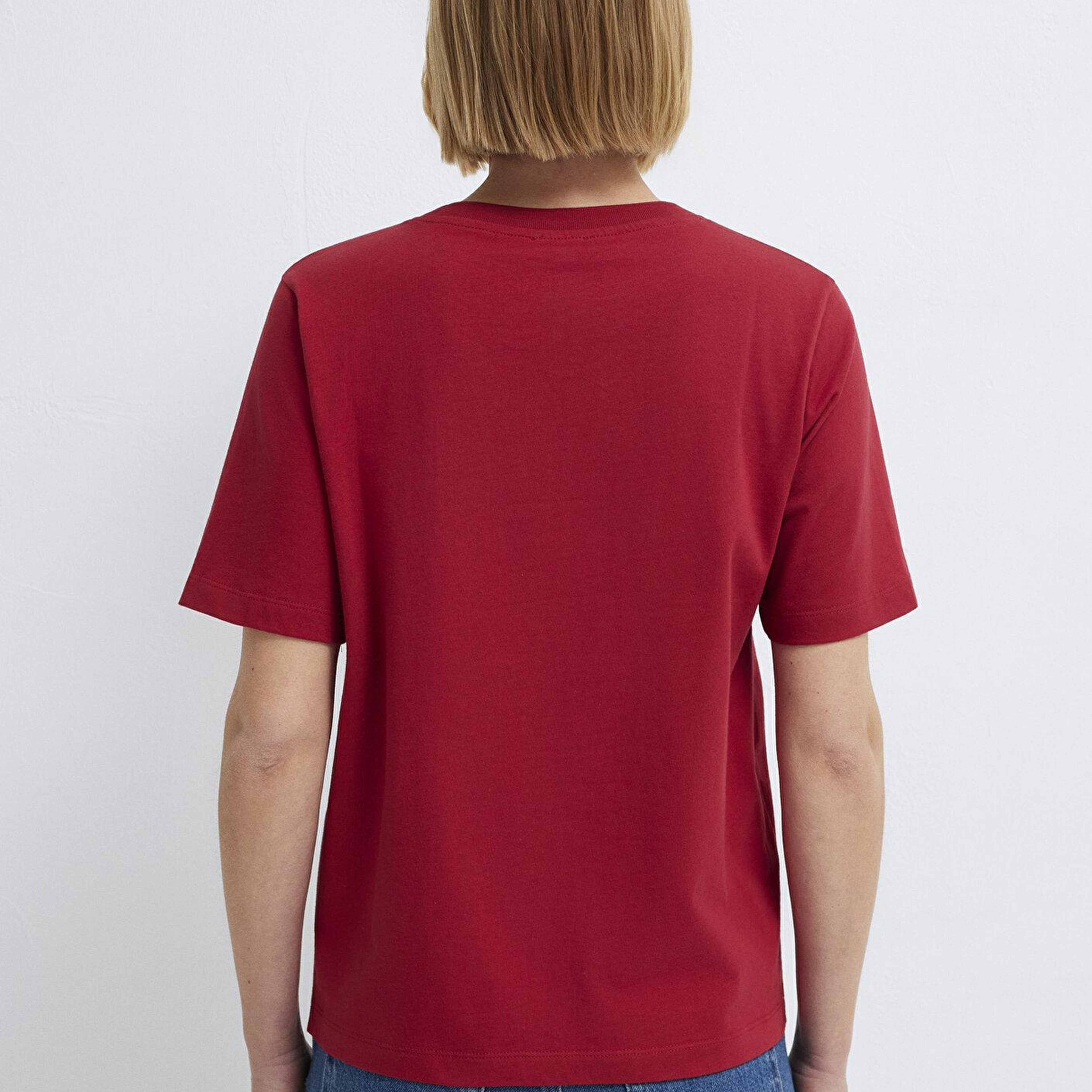 Mavi Kırmızı Basic Tişört Regular Fit / Normal Kesim 1600965-70391