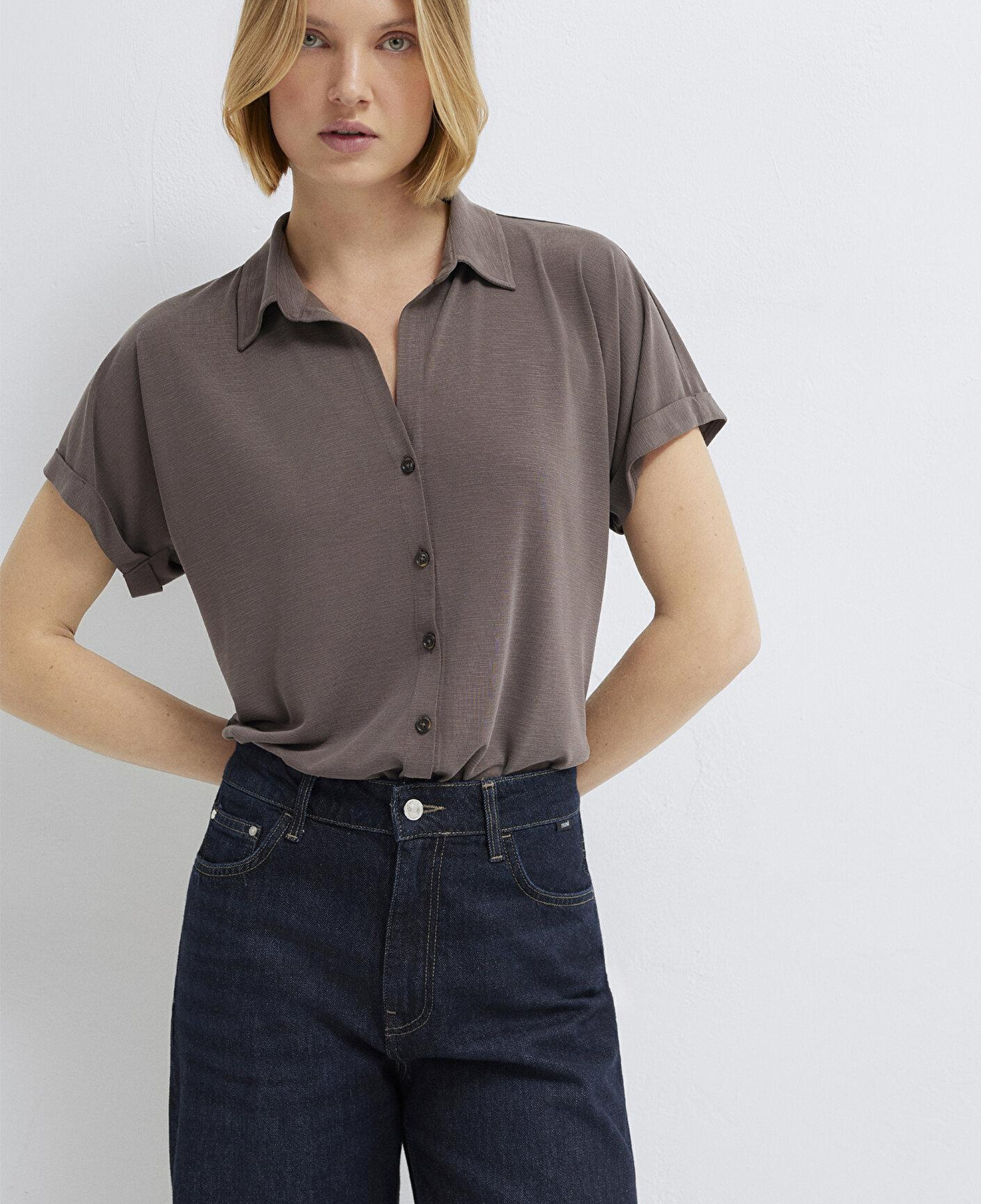 Mavi Soft-Premium Kahverengi (TENCEL™) Modal Karışımlı Gömlek Regular Fit / Normal Kesim 168081-87537