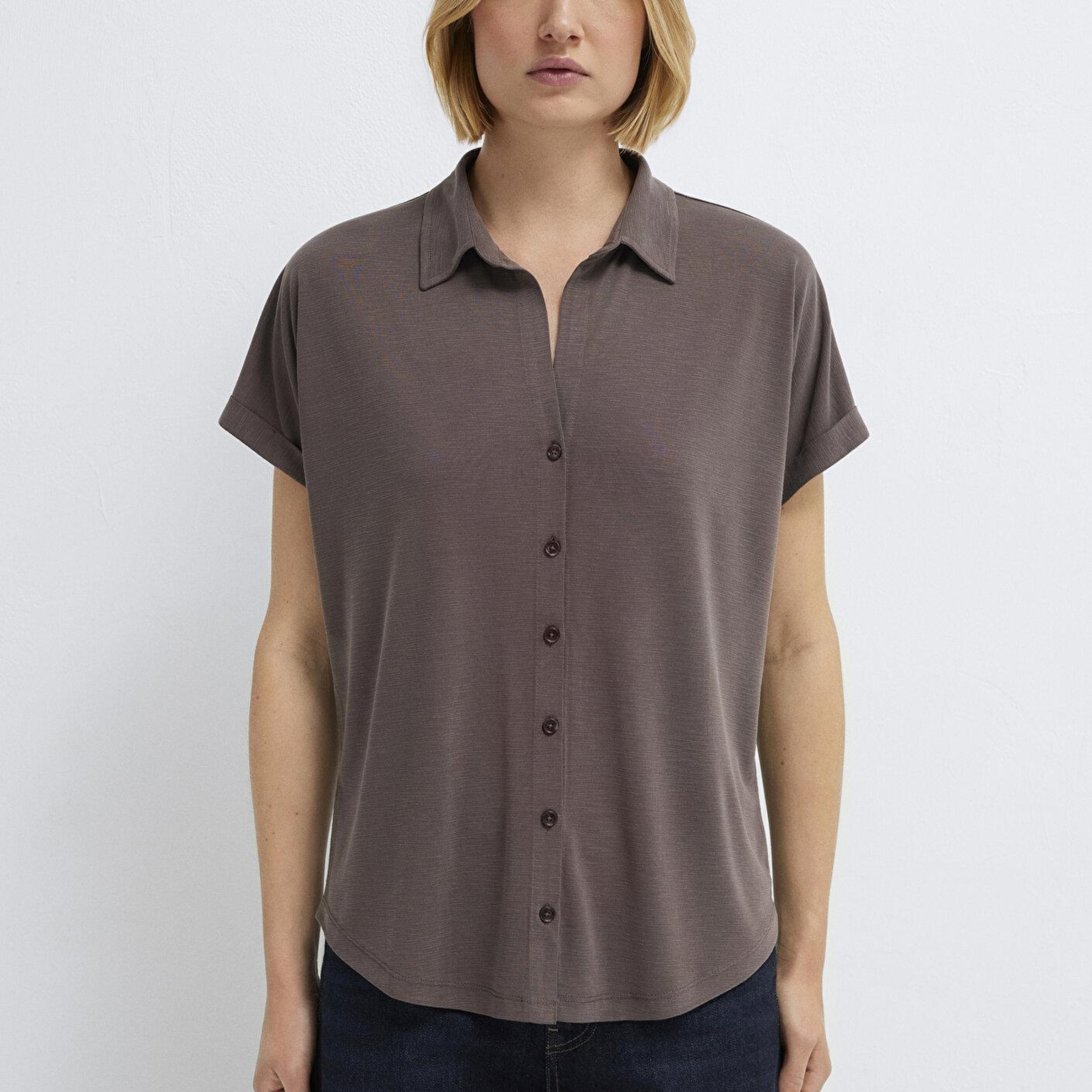 Mavi Soft-Premium Kahverengi (TENCEL™) Modal Karışımlı Gömlek Regular Fit / Normal Kesim 168081-87537