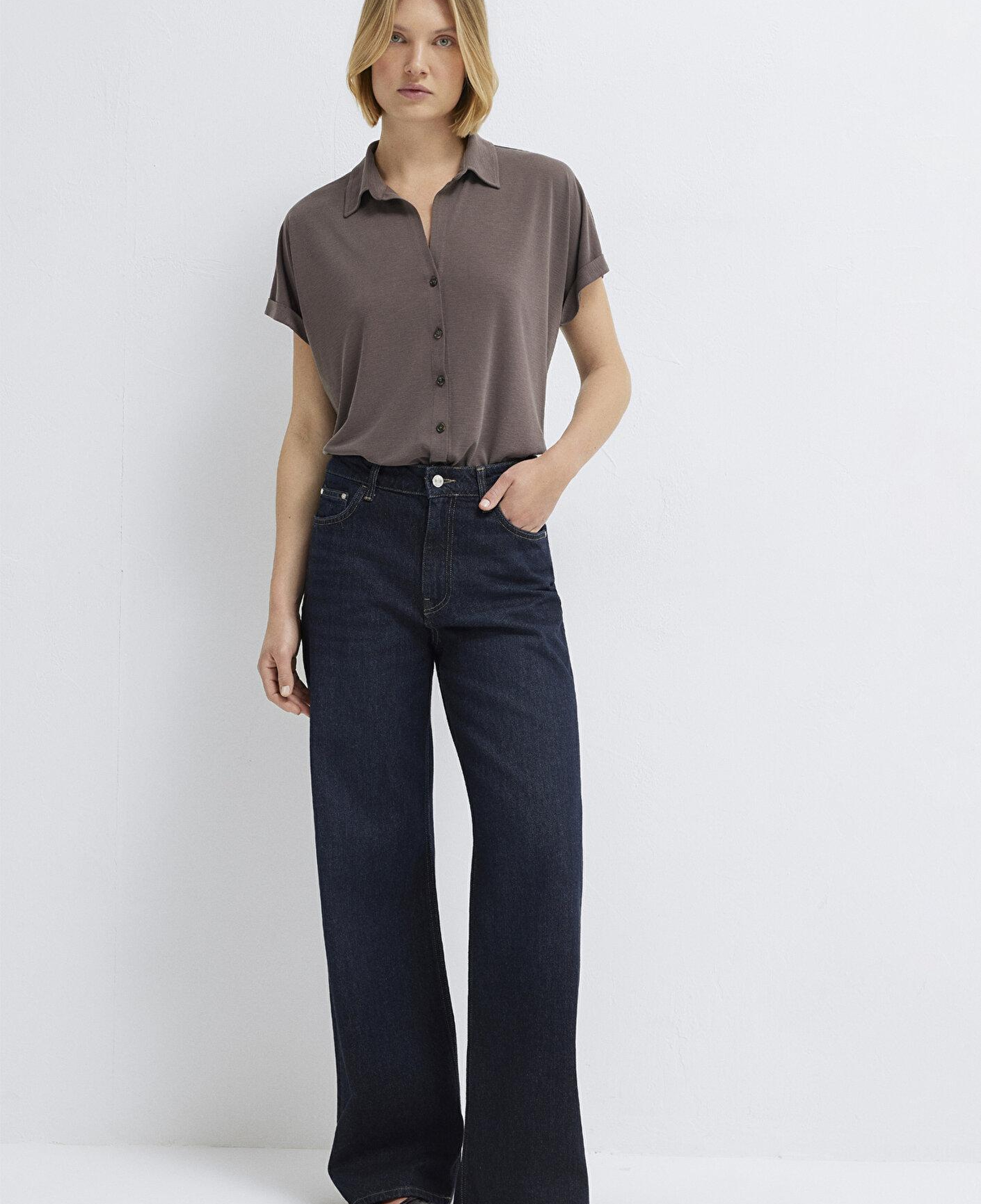 Mavi Soft-Premium Kahverengi (TENCEL™) Modal Karışımlı Gömlek Regular Fit / Normal Kesim 168081-87537